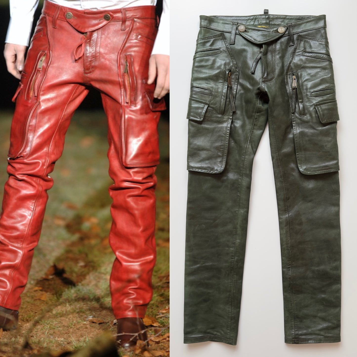 Dsquared2 F/W 2006 Dark Green Leather Pants