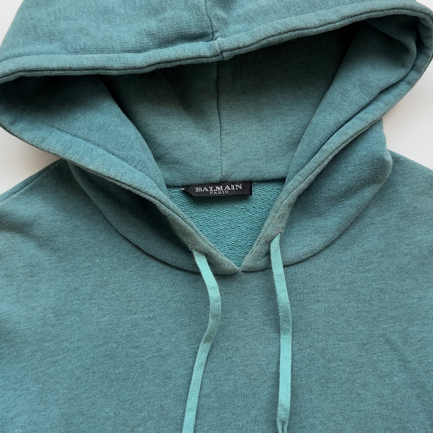 Balmain F/W 2011 Decarnin Turquoise Side Zip Hoodie