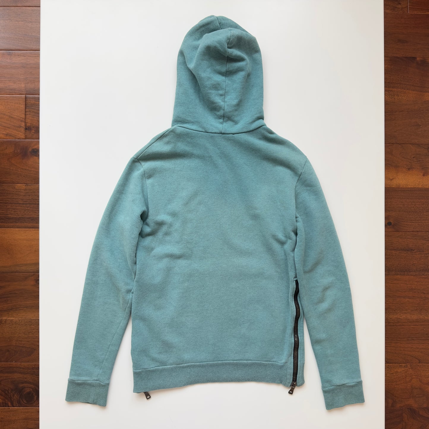 Balmain F/W 2011 Decarnin Turquoise Side Zip Hoodie