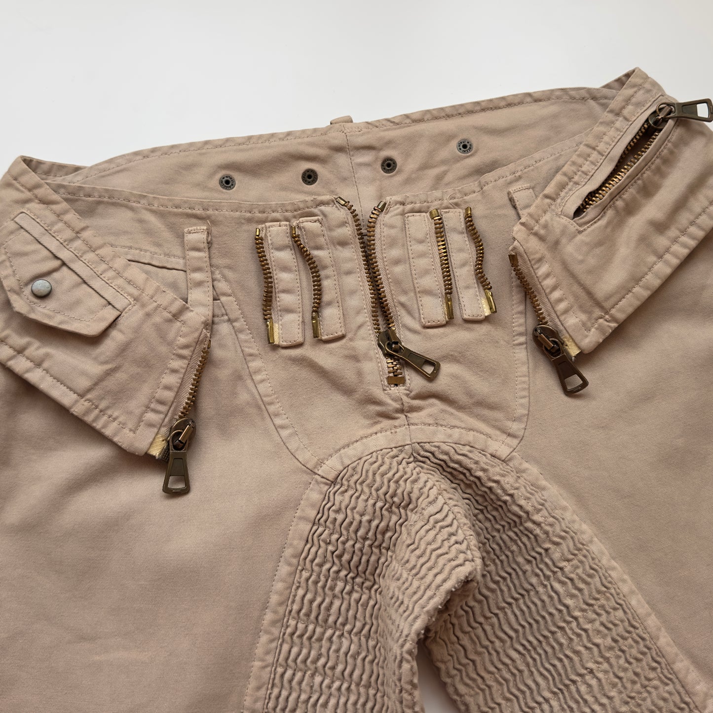 Dsquared2 F/W 2002 Zip-Off Low Rise Moto Pants