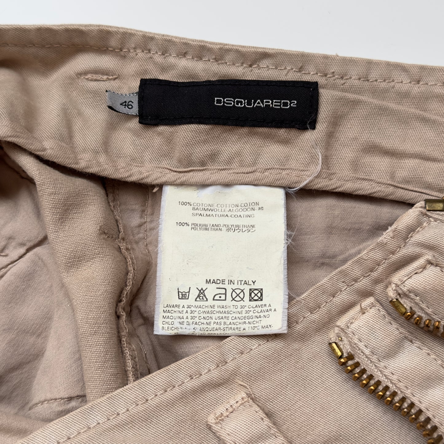 Dsquared2 F/W 2002 Zip-Off Low Rise Moto Pants