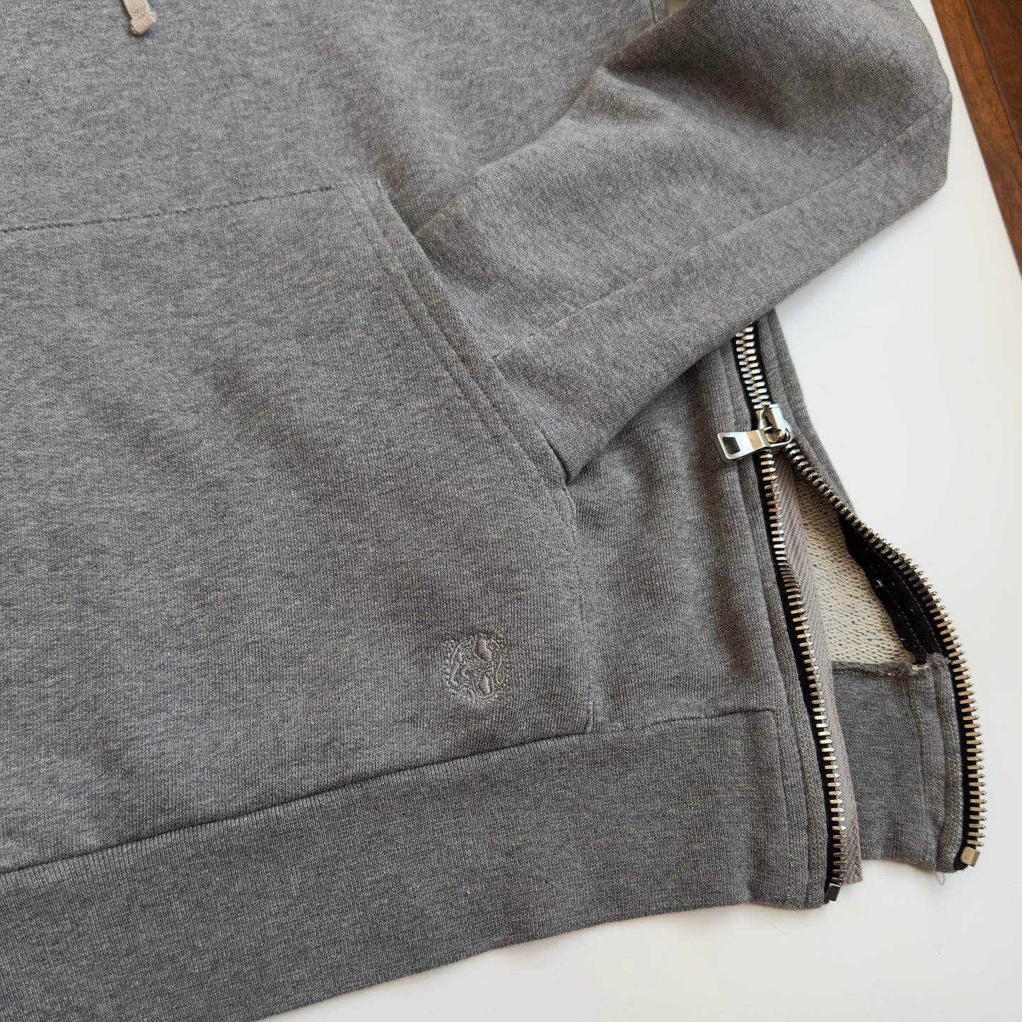 Balmain F/W 2011 Decarnin Grey Side Zip Hoodie