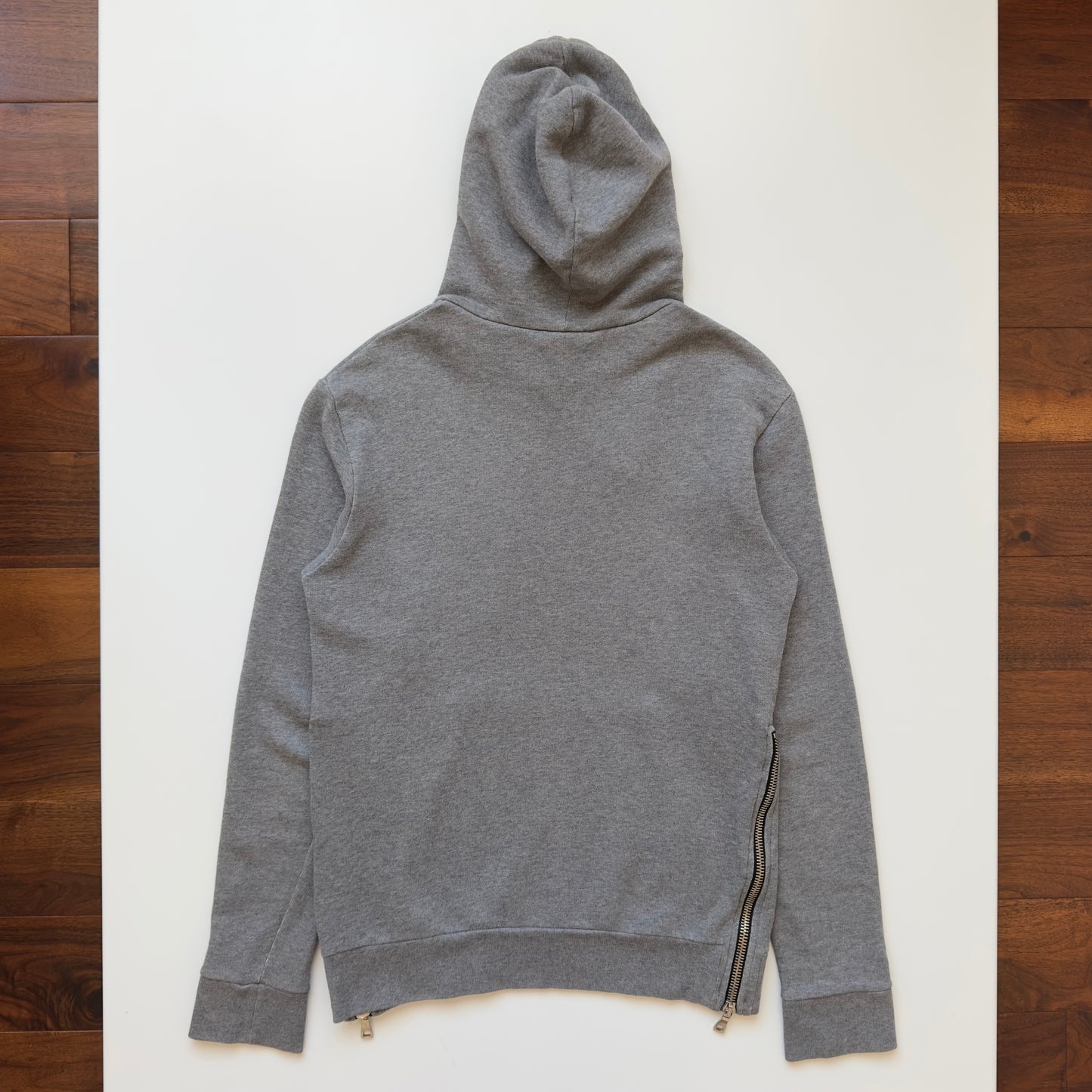 Balmain F/W 2011 Decarnin Grey Side Zip Hoodie