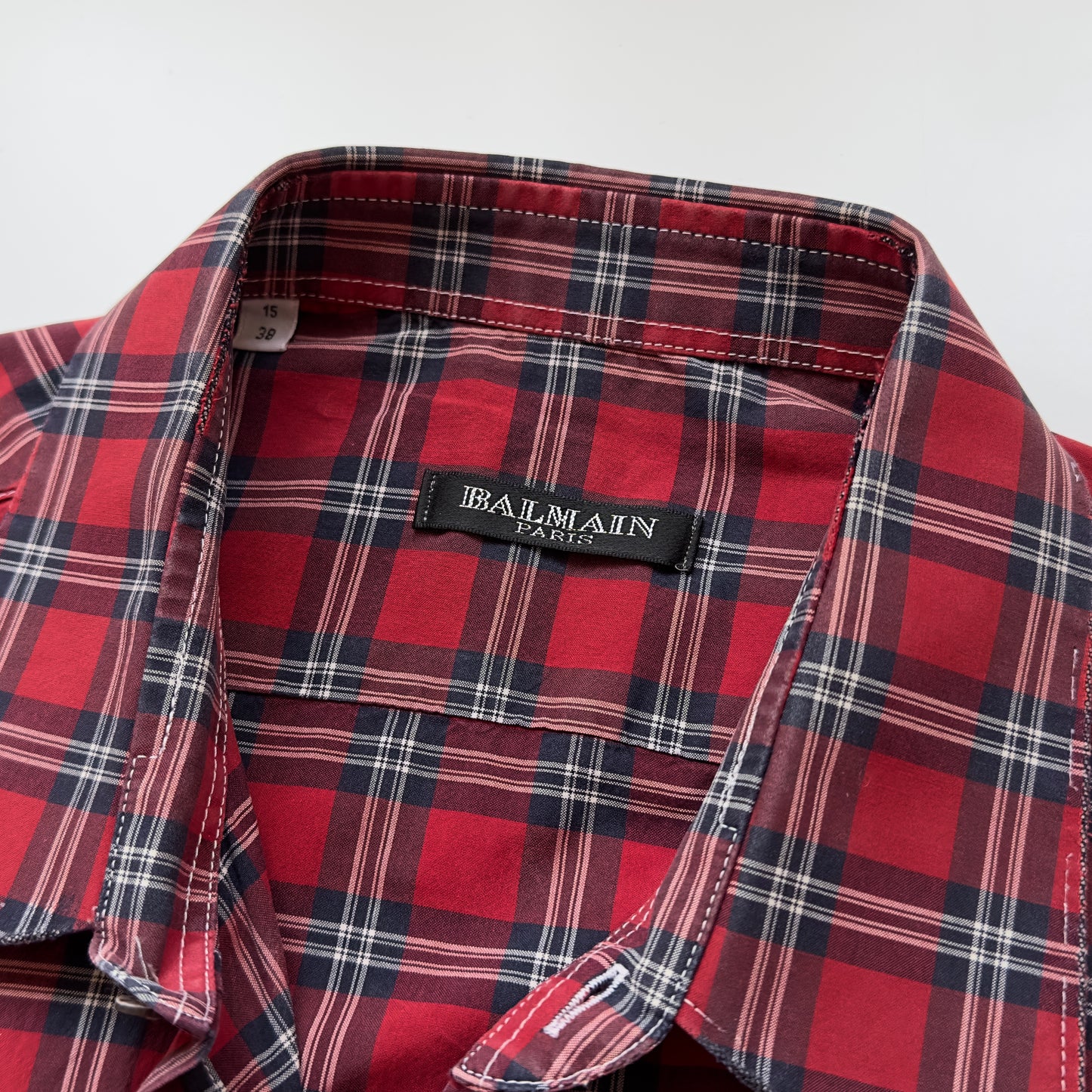 Balmain S/S 2011 Decarnin Short Sleeve Checkered Shirt