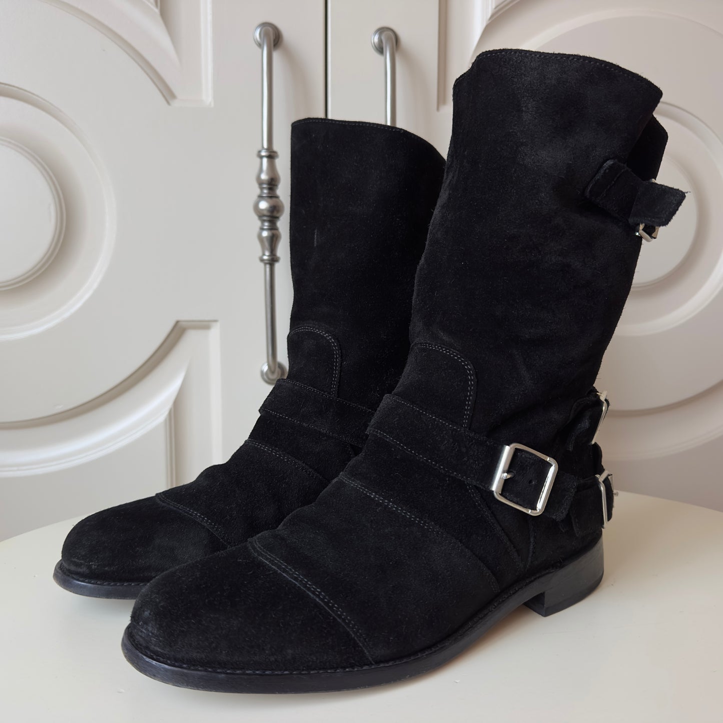 Balmain F/W 2012 Suede Engineer Boots