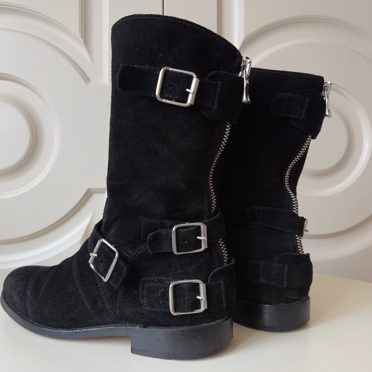 Balmain F/W 2012 Suede Engineer Boots