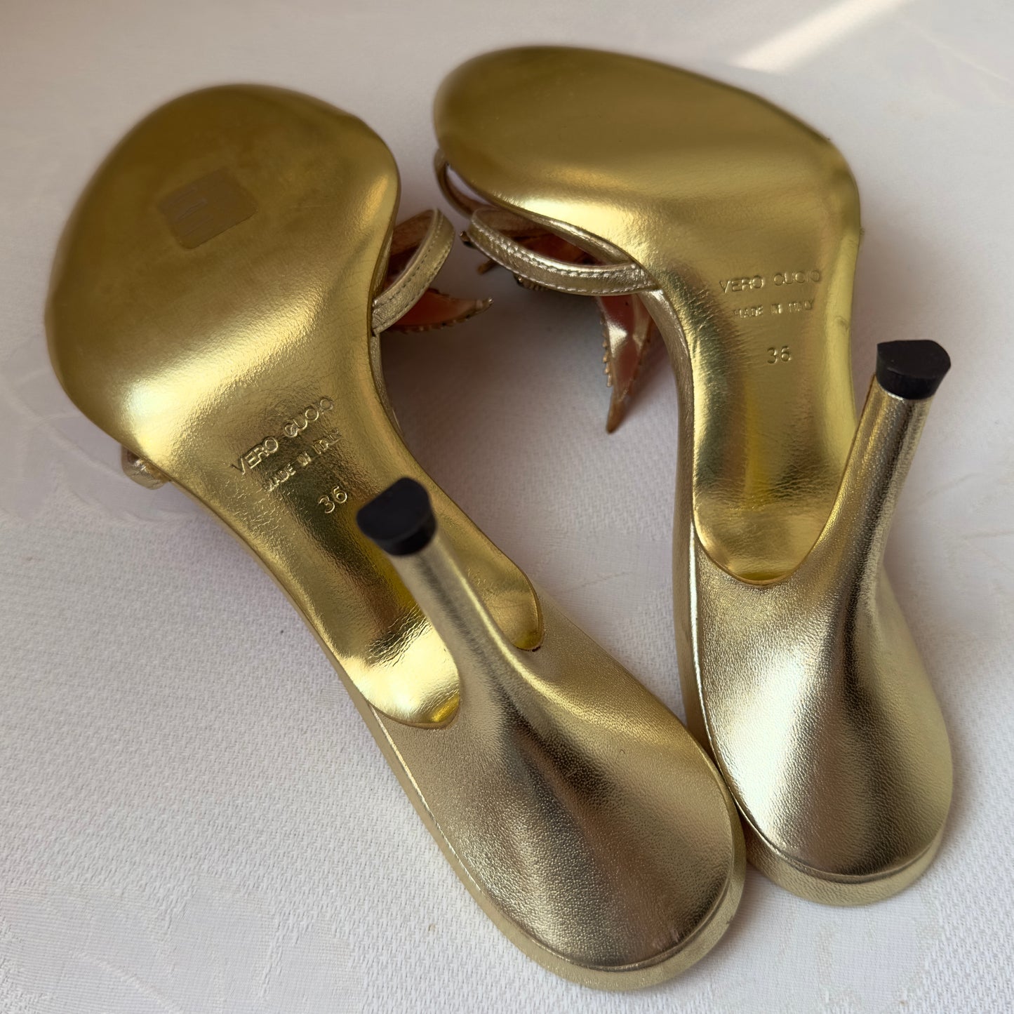 Dsquared2 S/S 2005 Marijuana Leaf Gold Sandals