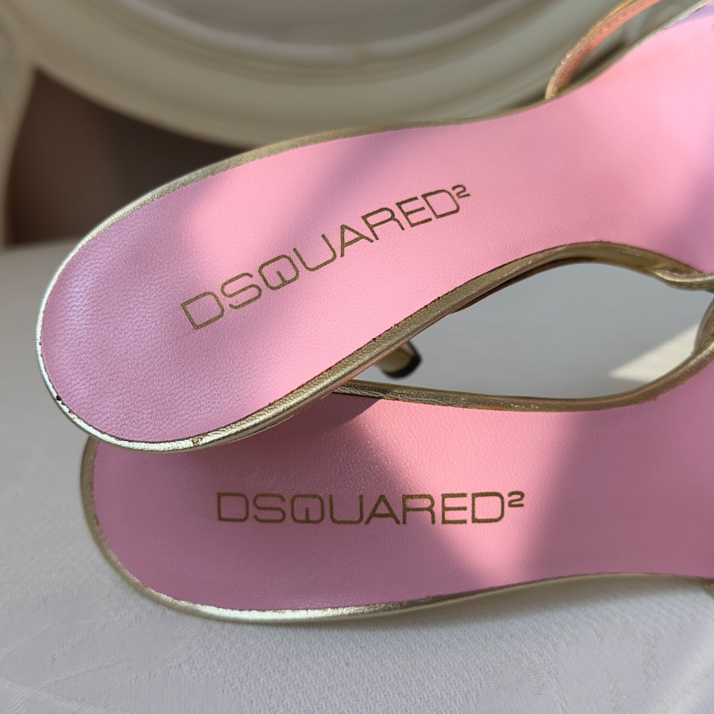 Dsquared2 S/S 2005 Marijuana Leaf Gold Sandals