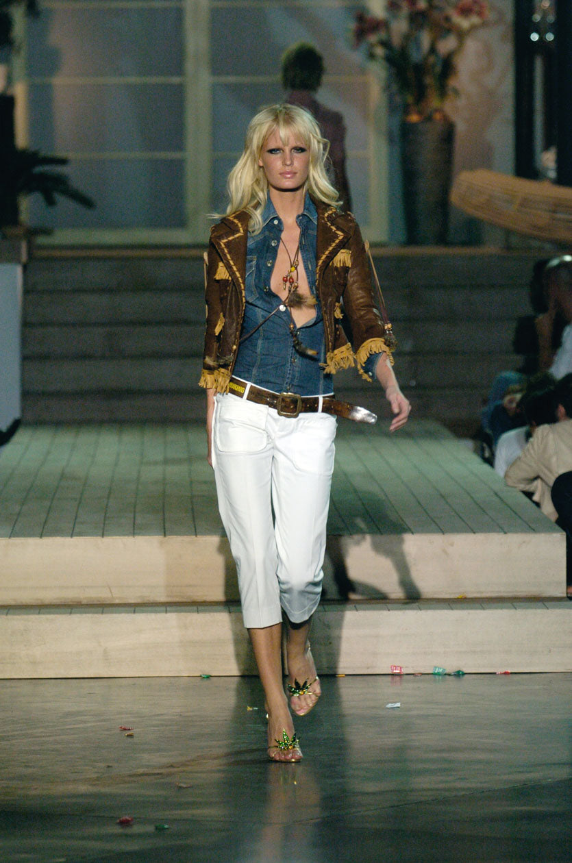 Dsquared2 S/S 2005 Marijuana Leaf Gold Sandals