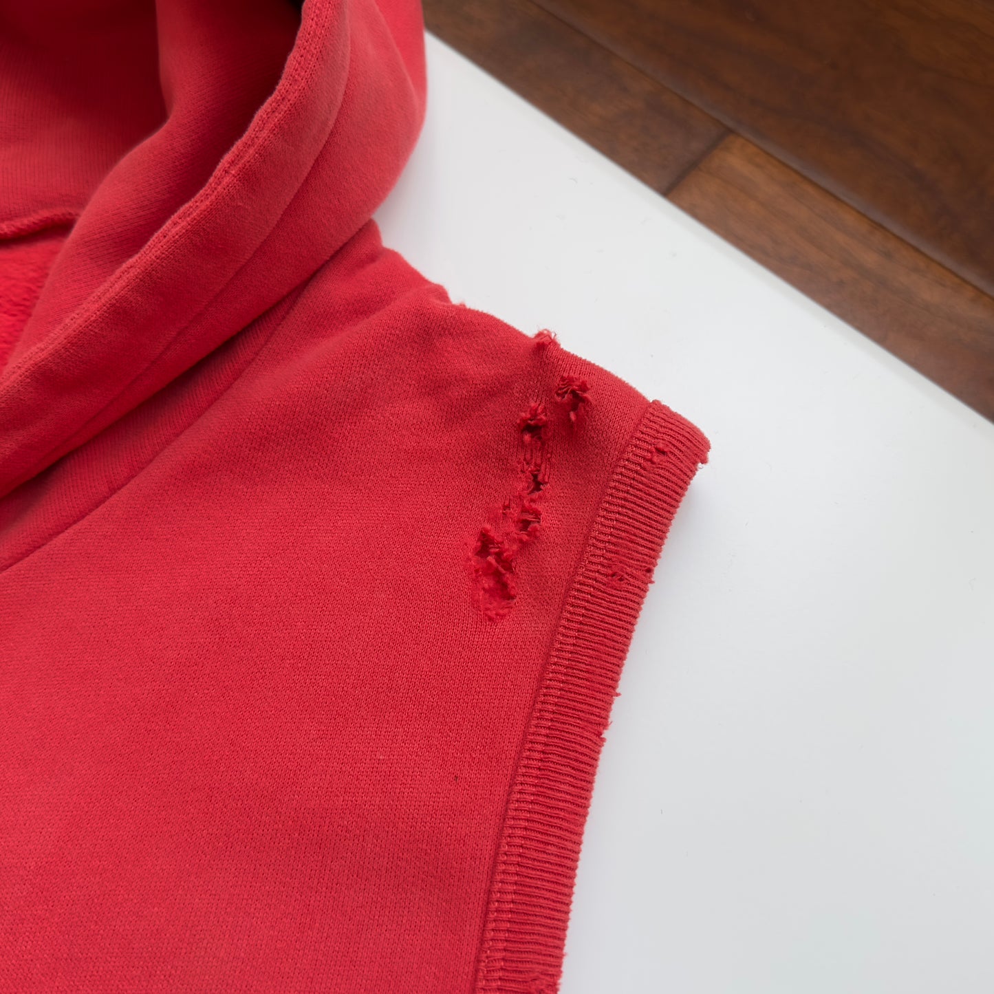 Balmain S/S 2010 Decarnin Distressed Sleeveless Hoodie