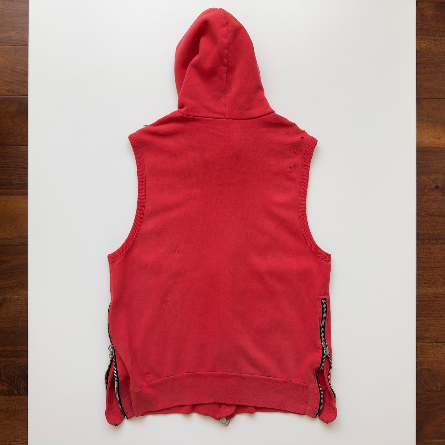 Balmain S/S 2010 Decarnin Distressed Sleeveless Hoodie