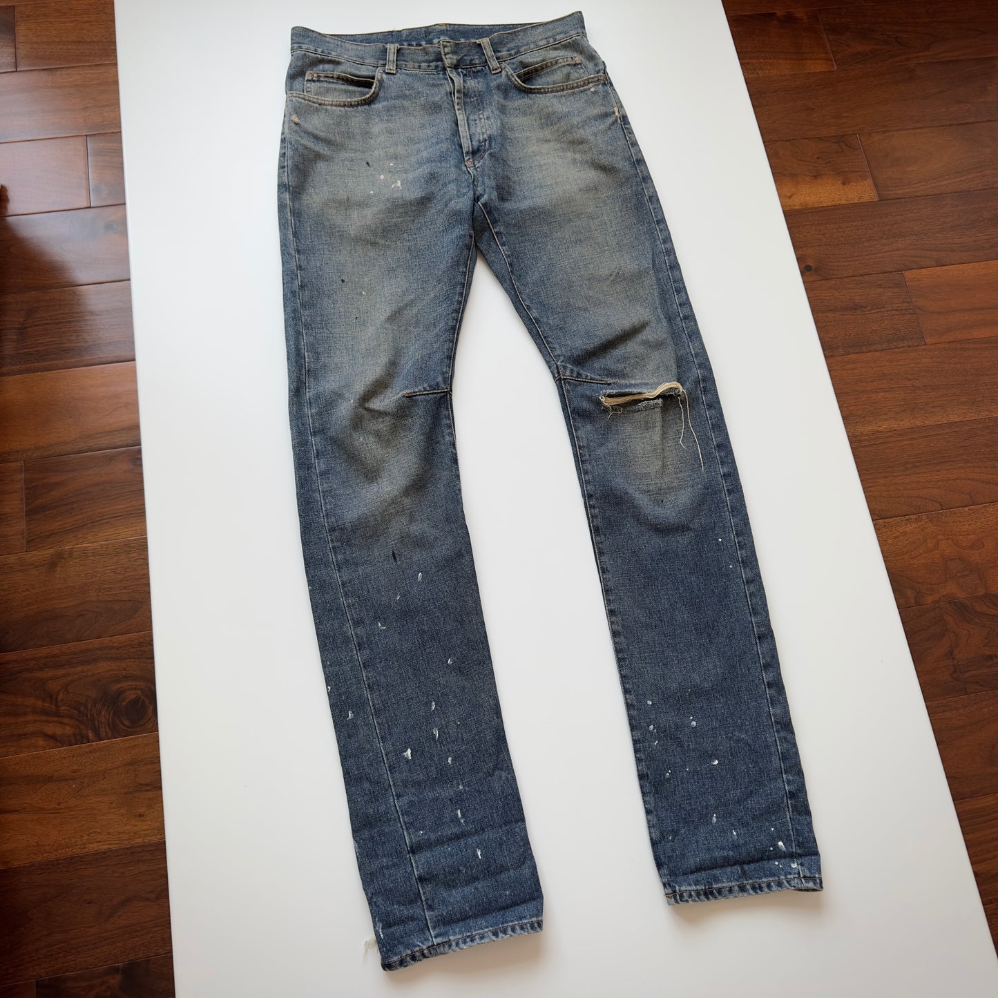 Balmain A/W 2010 Distressed Paint-Splatter Jeans