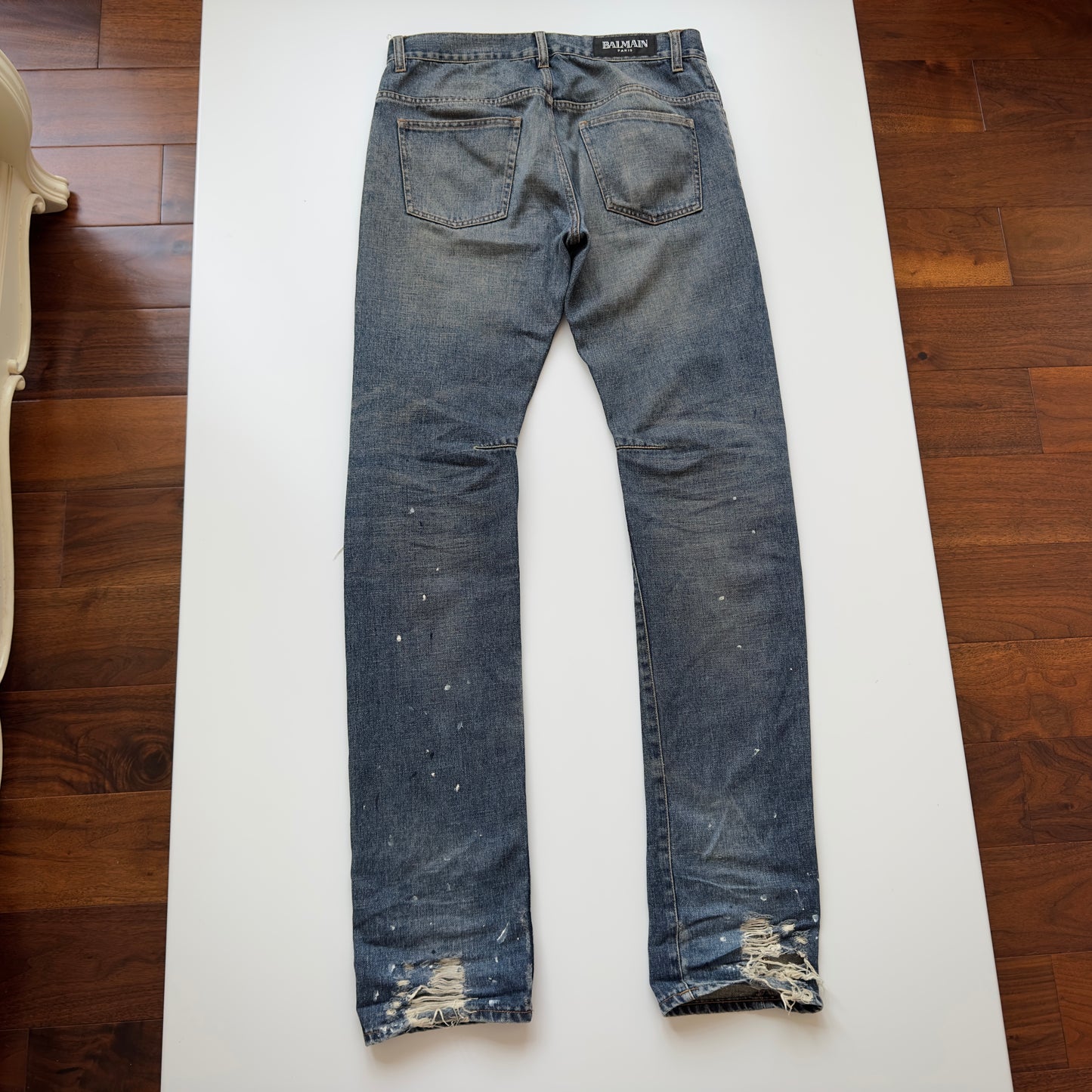 Balmain A/W 2010 Distressed Paint-Splatter Jeans