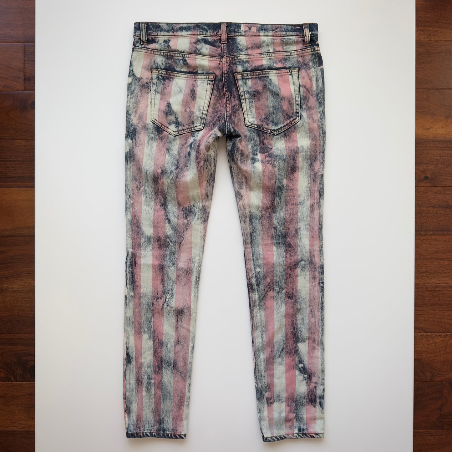 Balmain S/S 2011 Decarnin Striped Flag Bleached Jeans