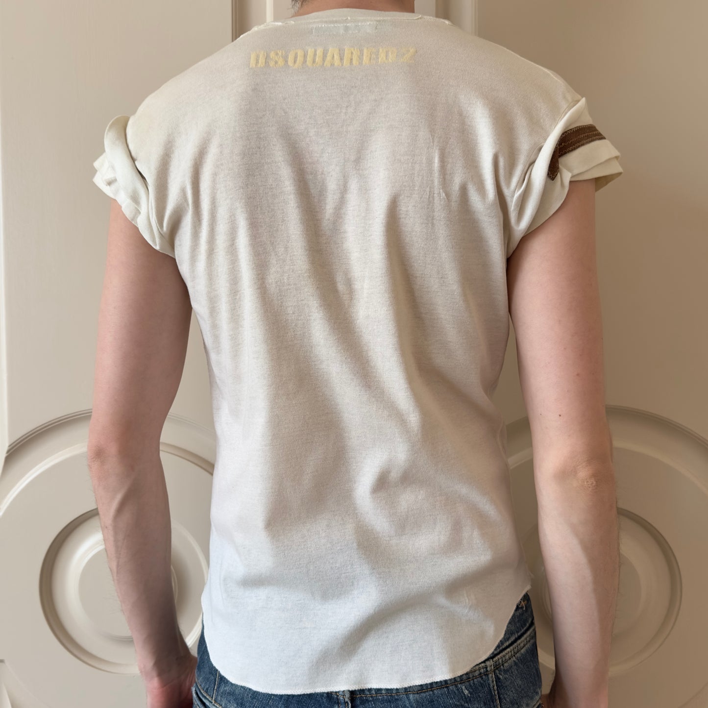 Dsquared2 S/S 2003 “Awesome” Embroidered Sleeveless Shirt