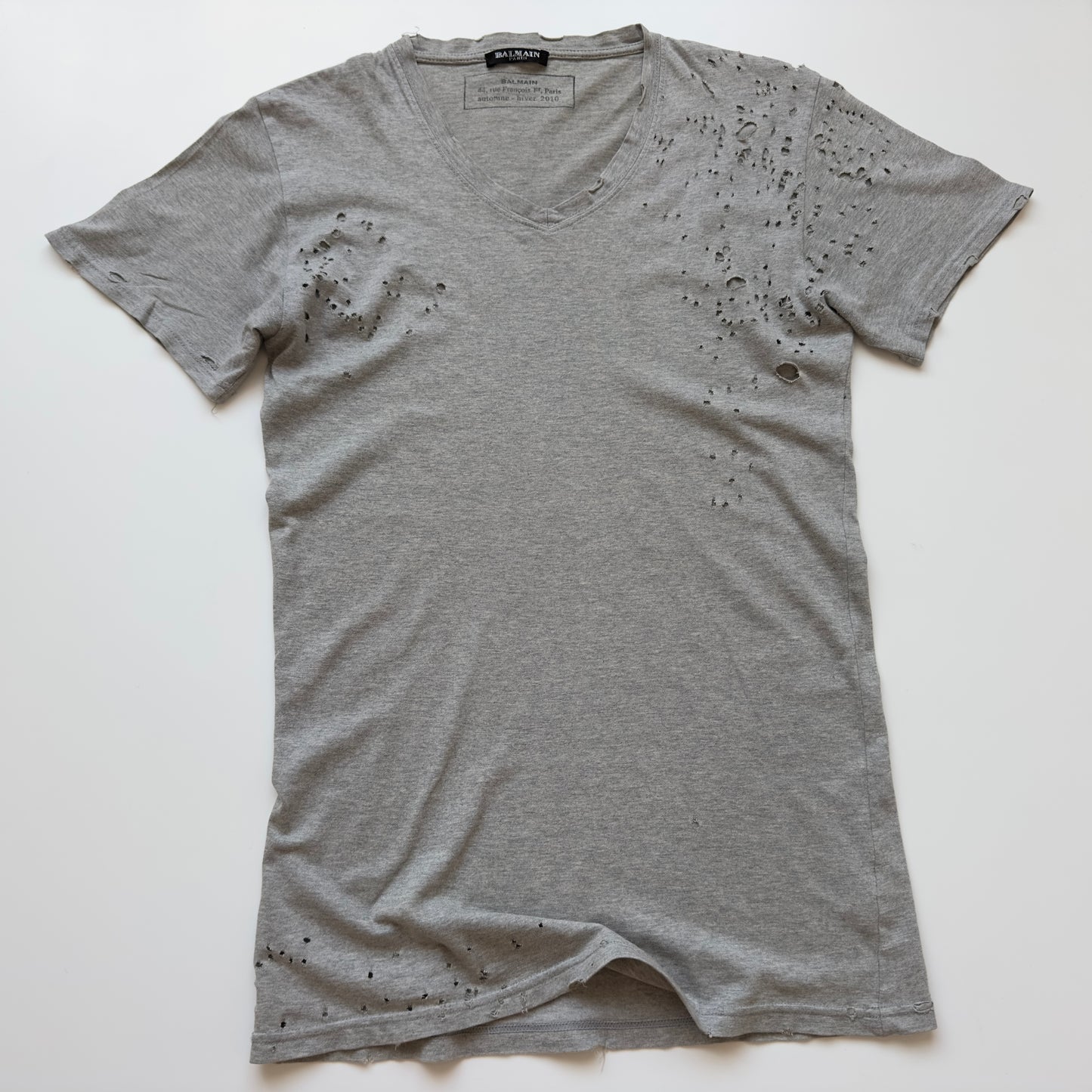 Balmain A/W 2010 Decarnin “Shotgun” Distressed T-Shirt