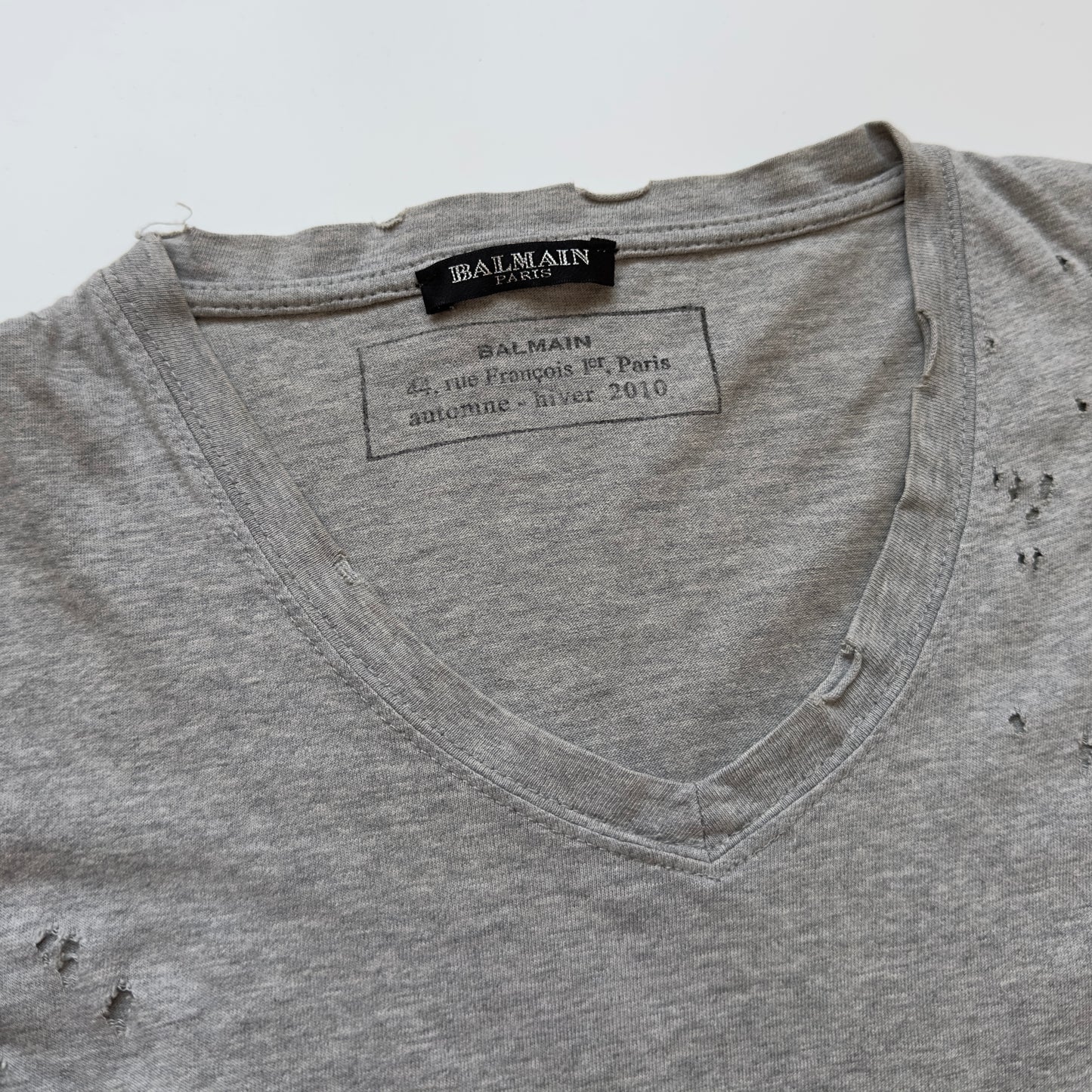 Balmain A/W 2010 Decarnin “Shotgun” Distressed T-Shirt
