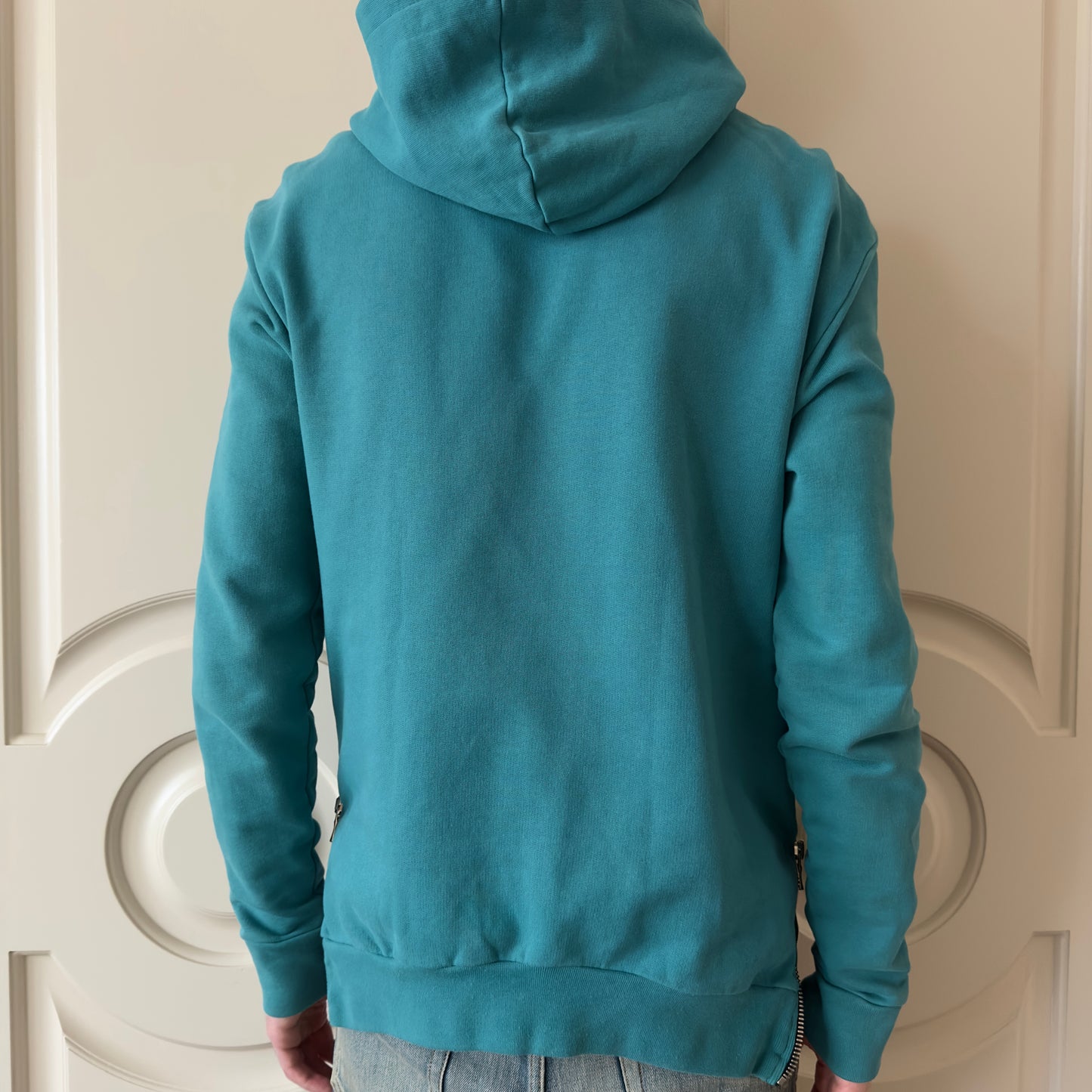 Balmain 2013 Blue Side-Zip Hoodie