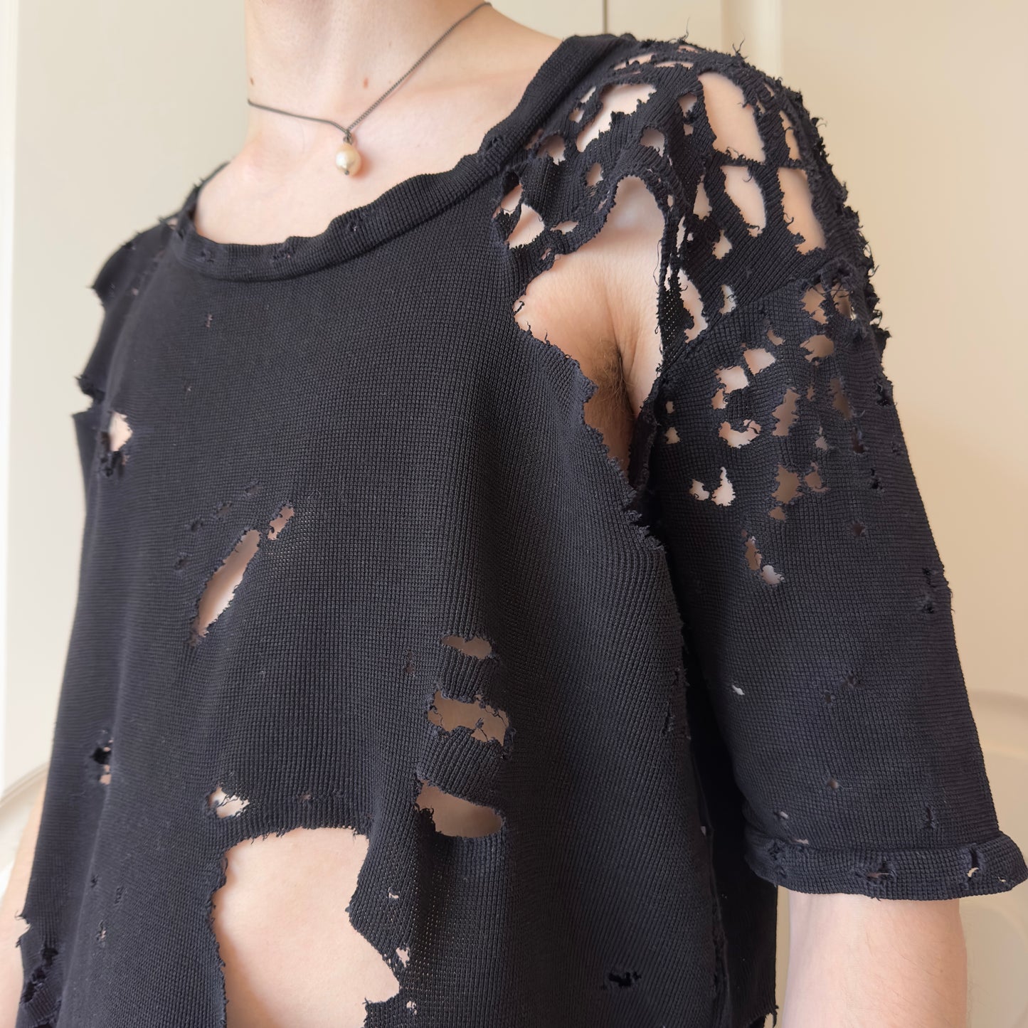 Balmain S/S 2010 Decarnin Destroyed Thermal T-Shirt