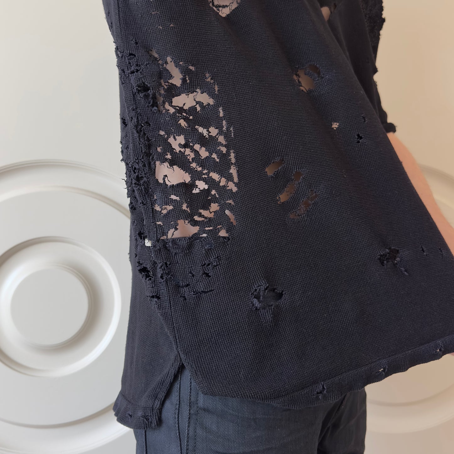 Balmain S/S 2010 Decarnin Destroyed Thermal T-Shirt