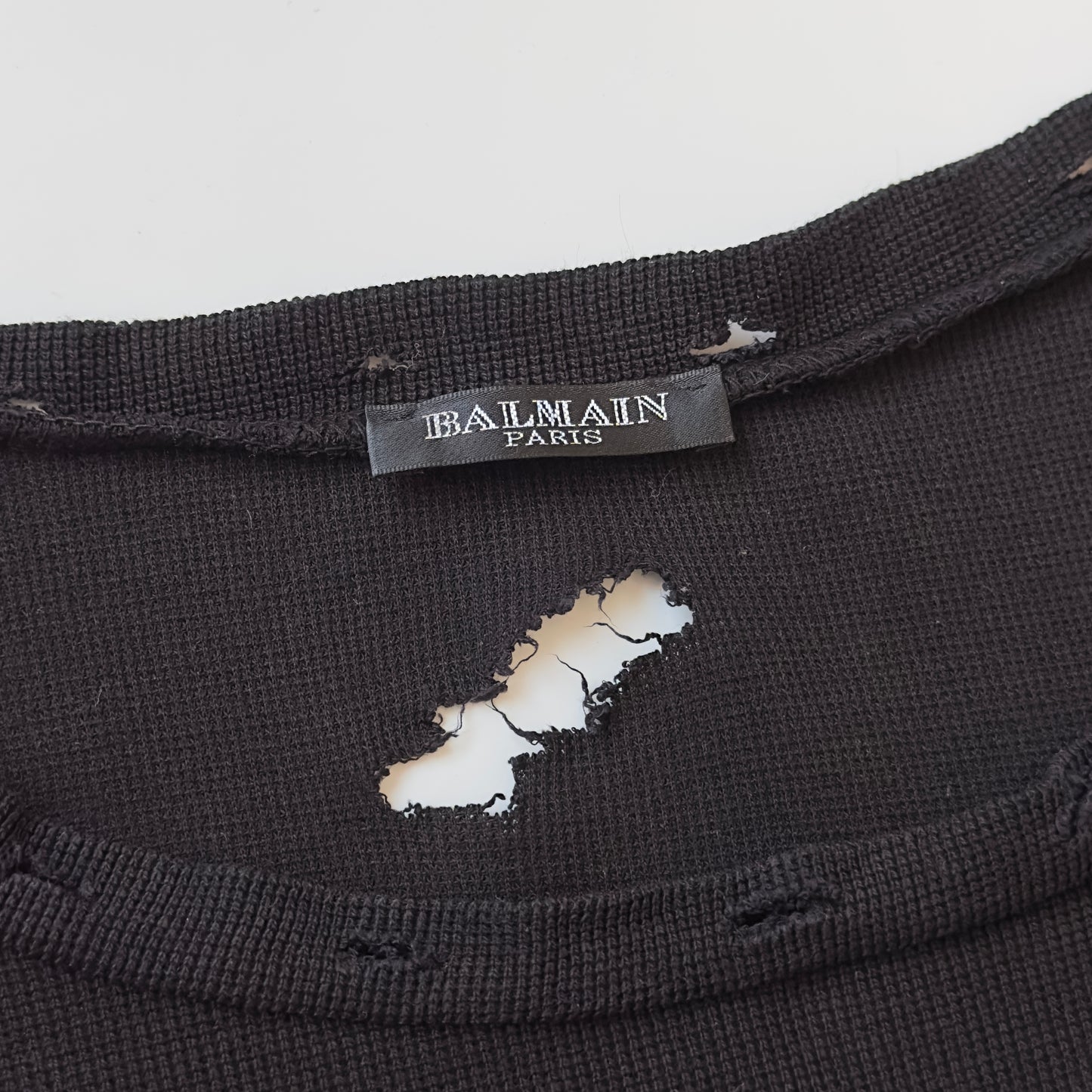 Balmain S/S 2010 Decarnin Destroyed Thermal T-Shirt