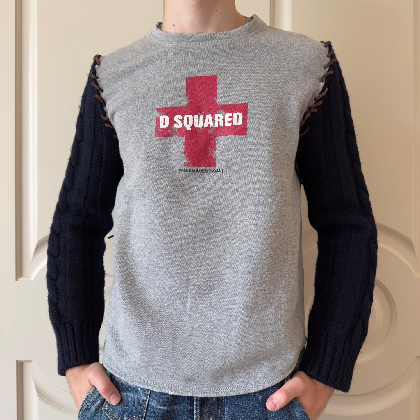 Dsquared2 F/W 2002 Hybrid Wool Sleeve Sweater