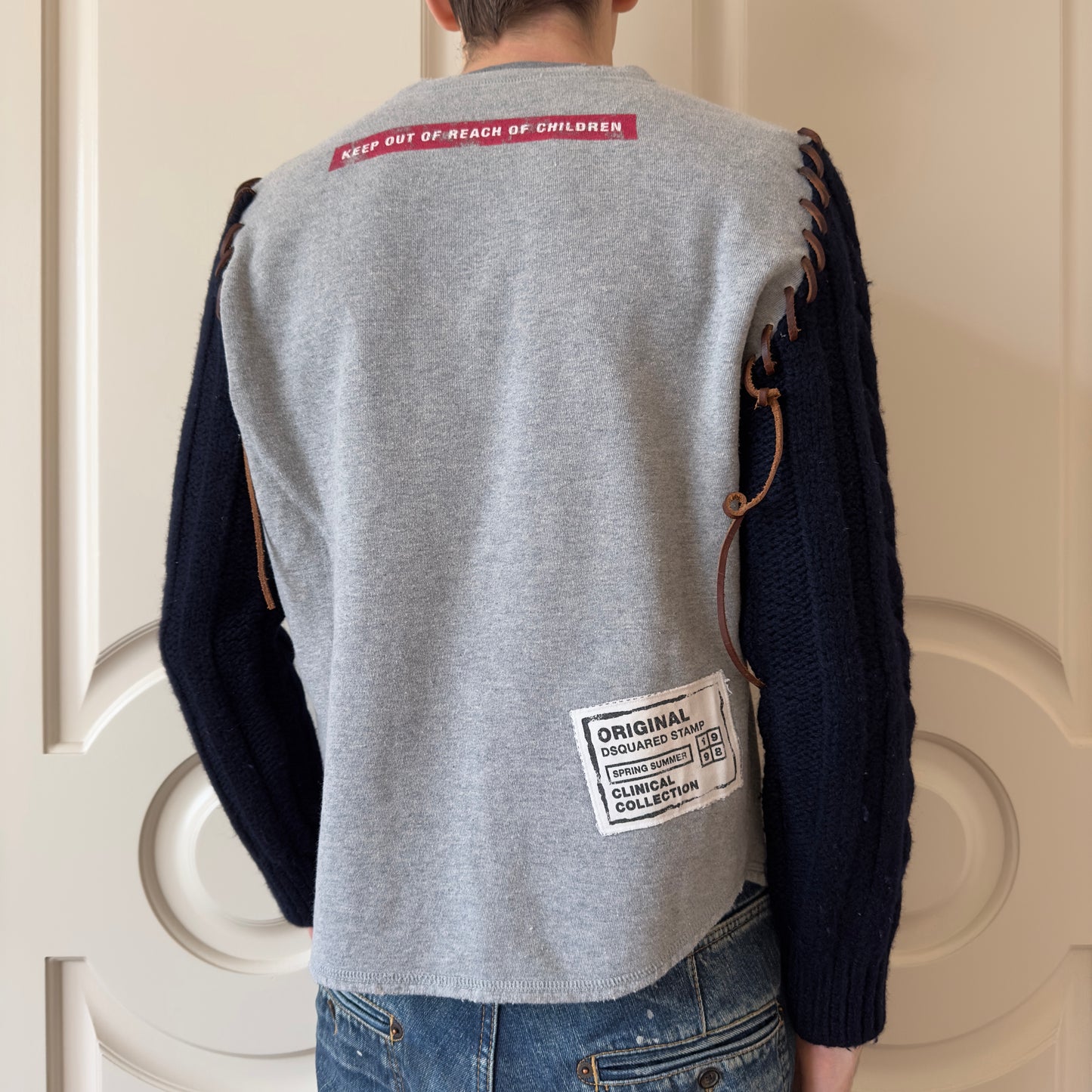 Dsquared2 F/W 2002 Hybrid Wool Sleeve Sweater