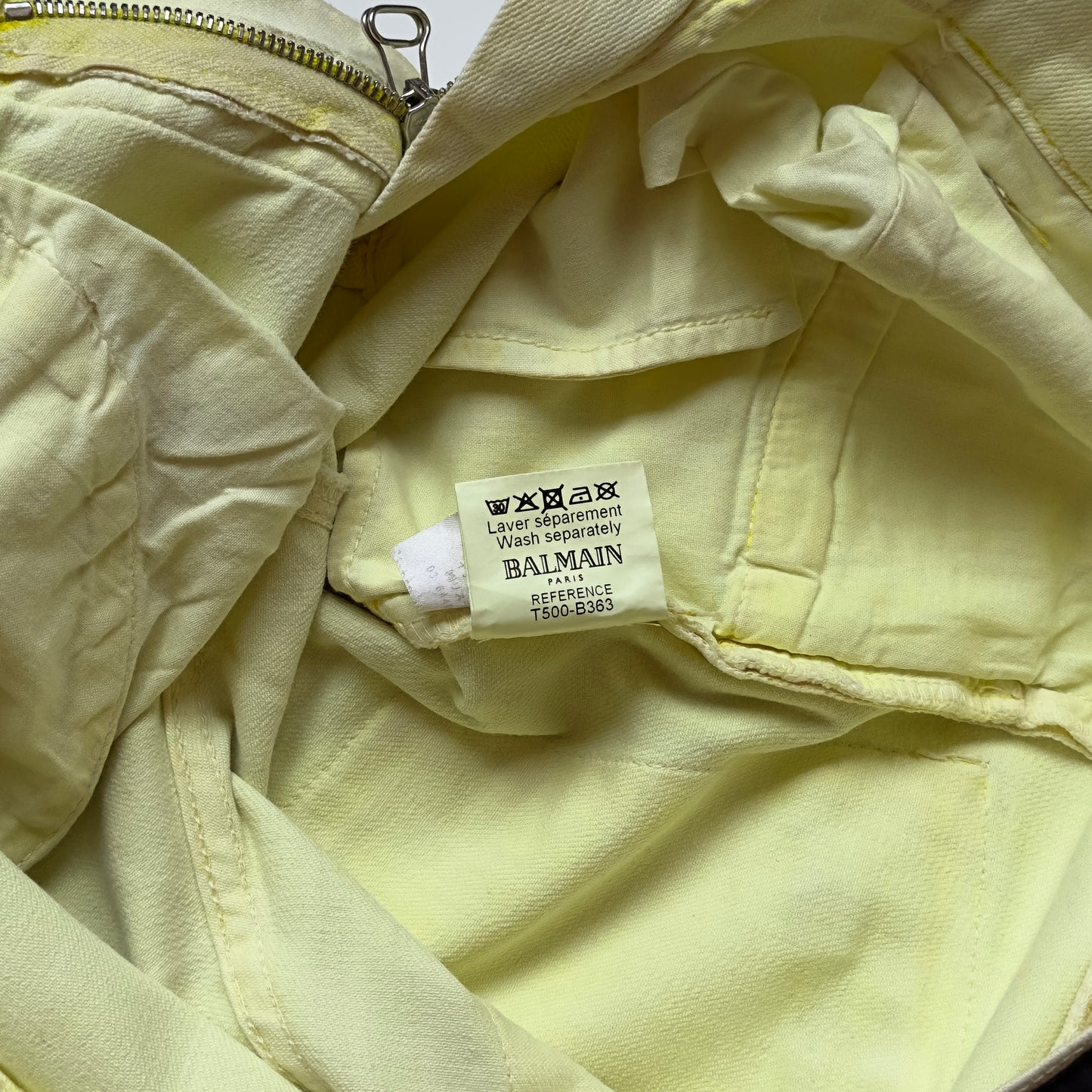 Balmain S/S 2010 Decarnin Yellow Biker Jeans