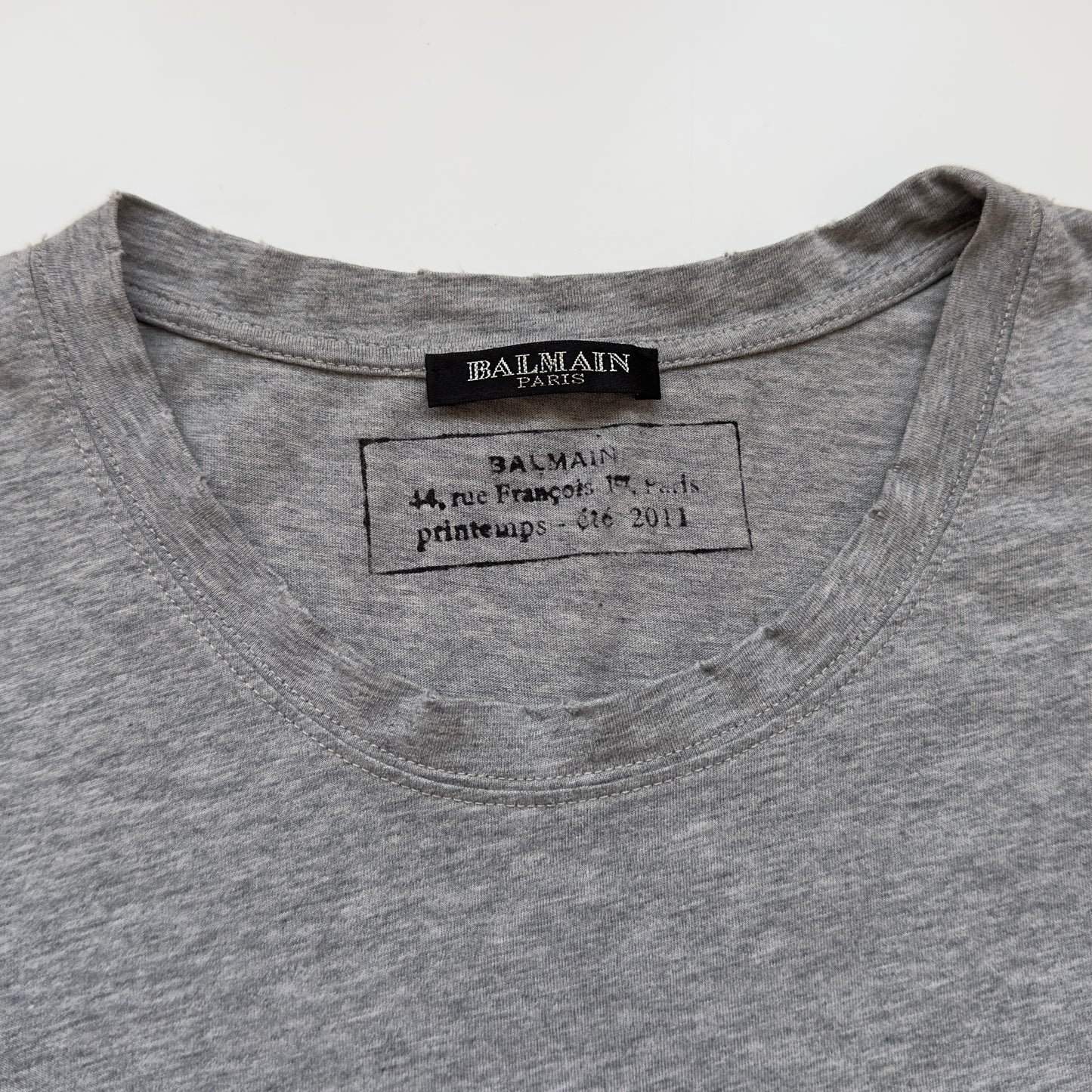 Balmain S/S 2011 Decarnin Distressed T-Shirt