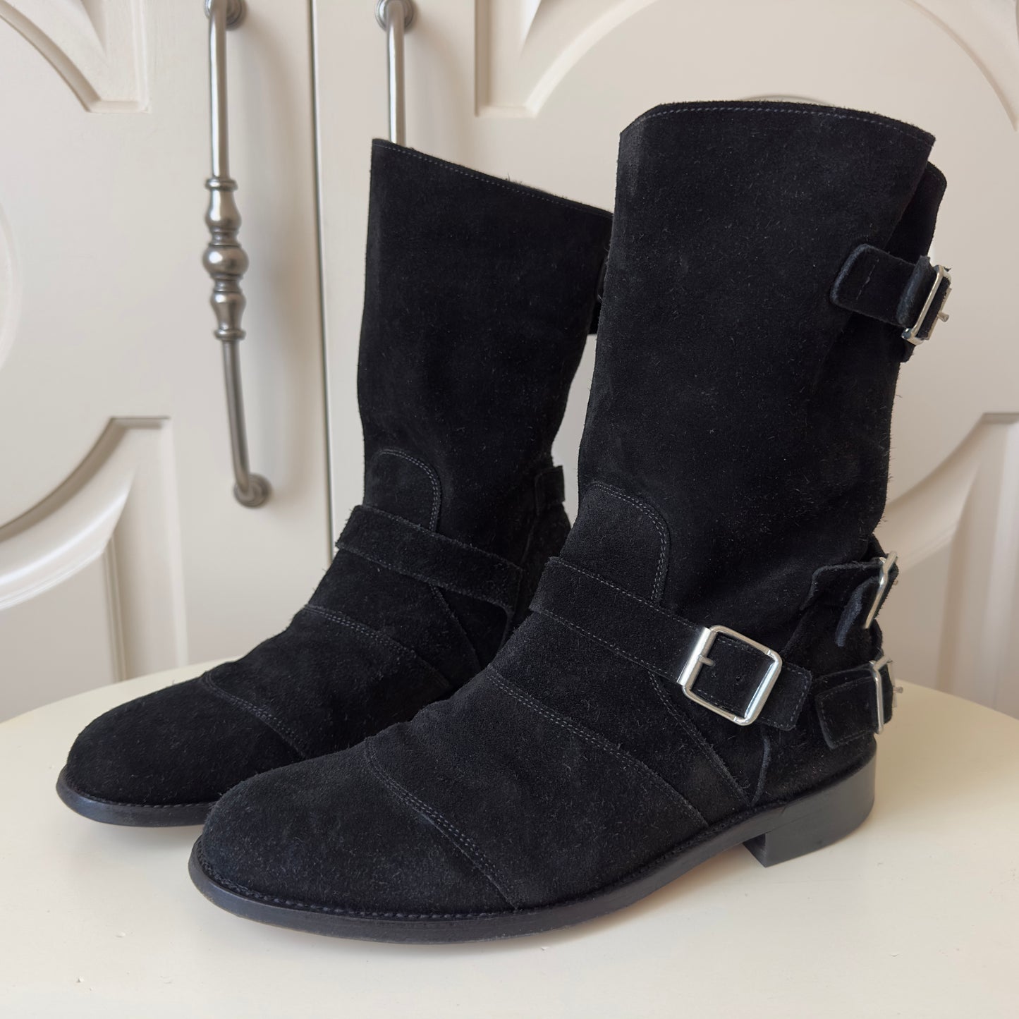 Balmain F/W 2012 Suede Engineer Boots