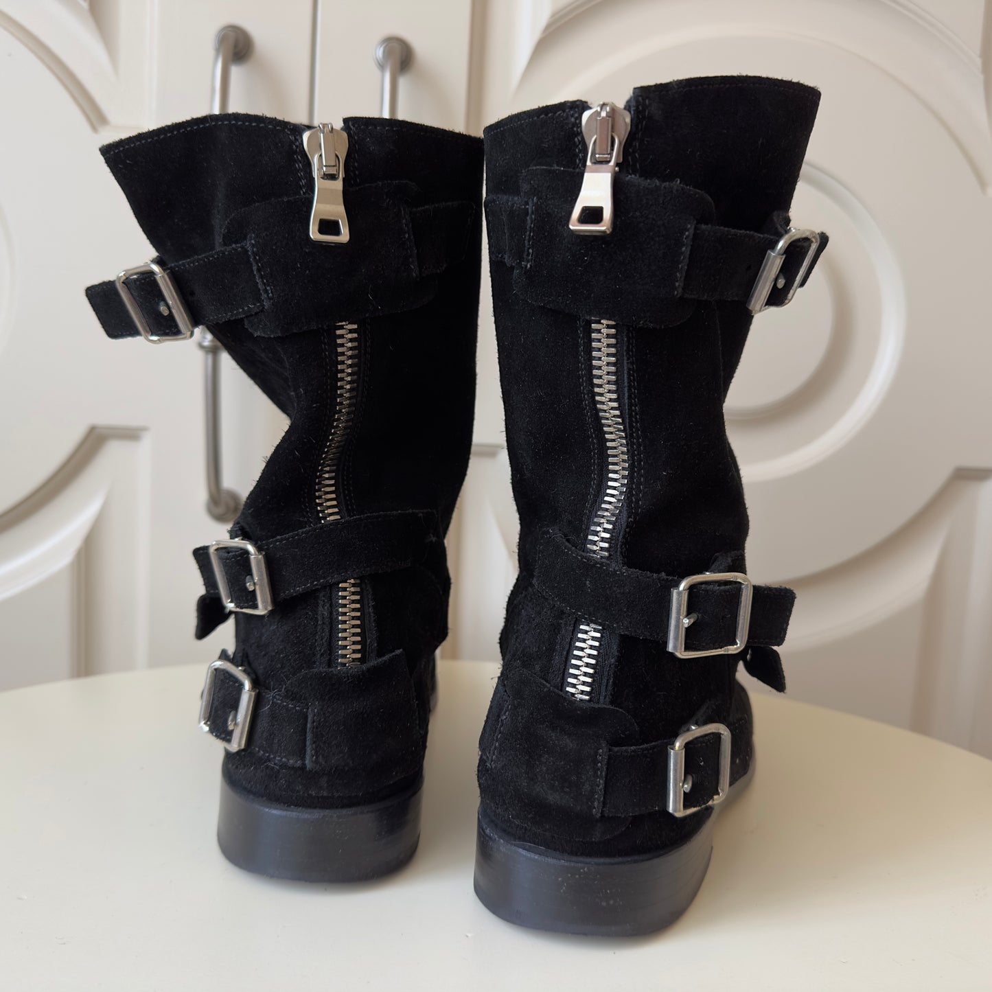 Balmain F/W 2012 Suede Engineer Boots