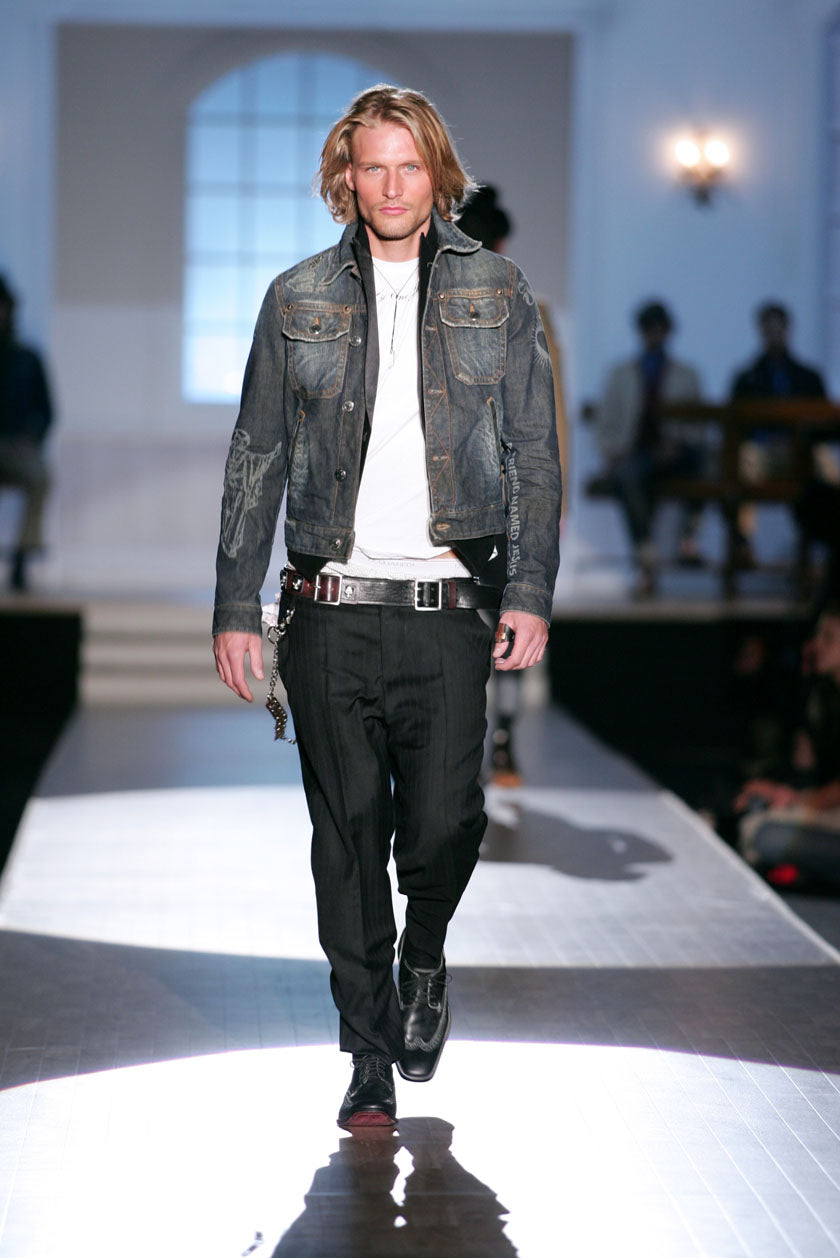 Dsquared2 F/W 2005 Leather Skull & Silver Hardware Belt