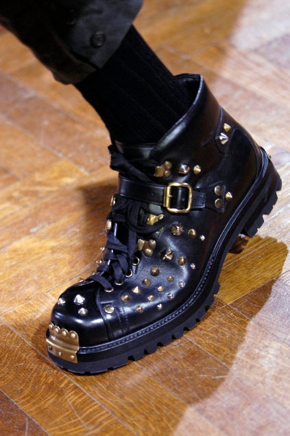 Prada Studded Steel Toe Leather Boots