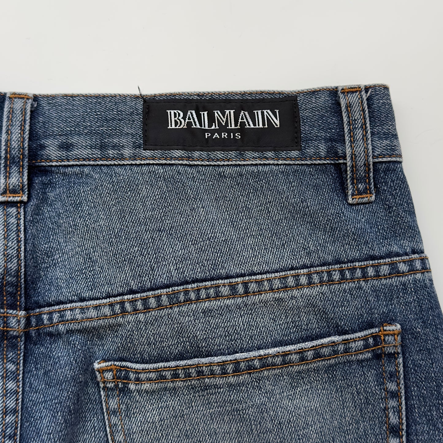 Balmain A/W 2010 Decarnin Distressed Paint-Splatter Jeans