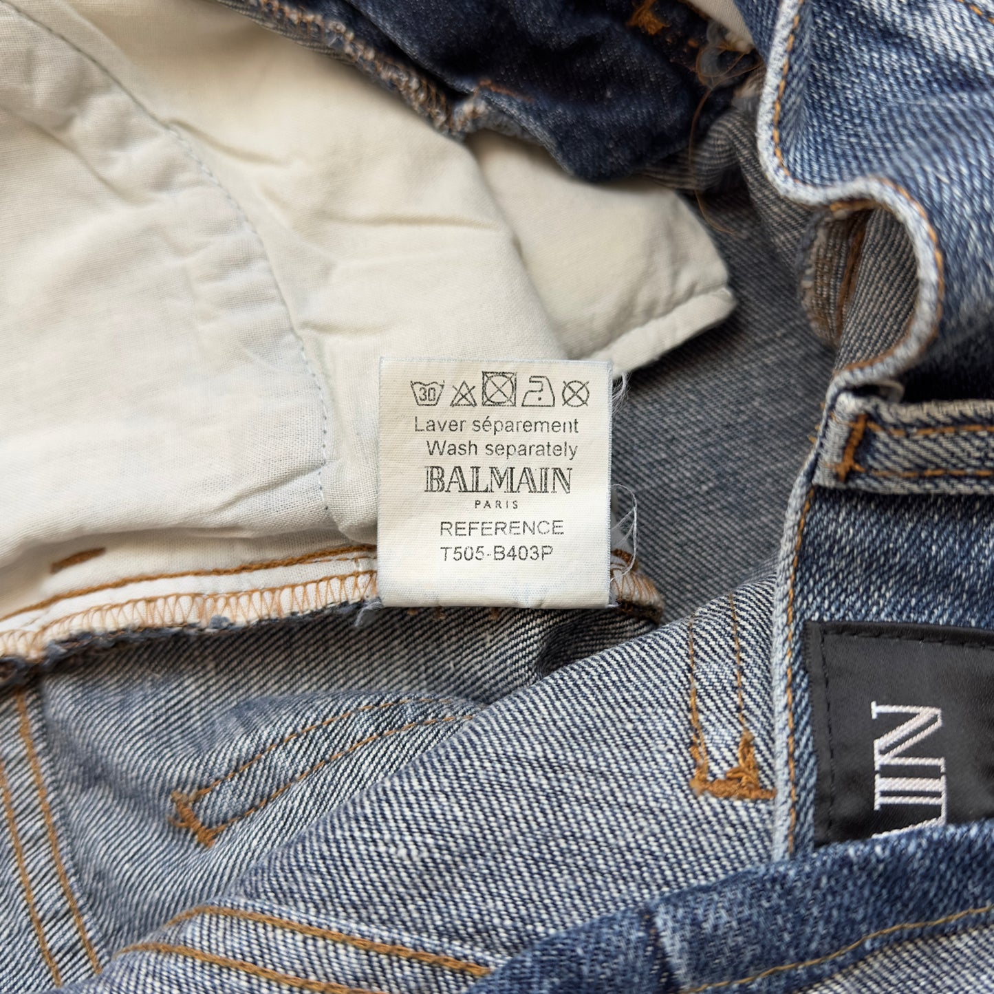 Balmain A/W 2010 Decarnin Distressed Paint-Splatter Jeans