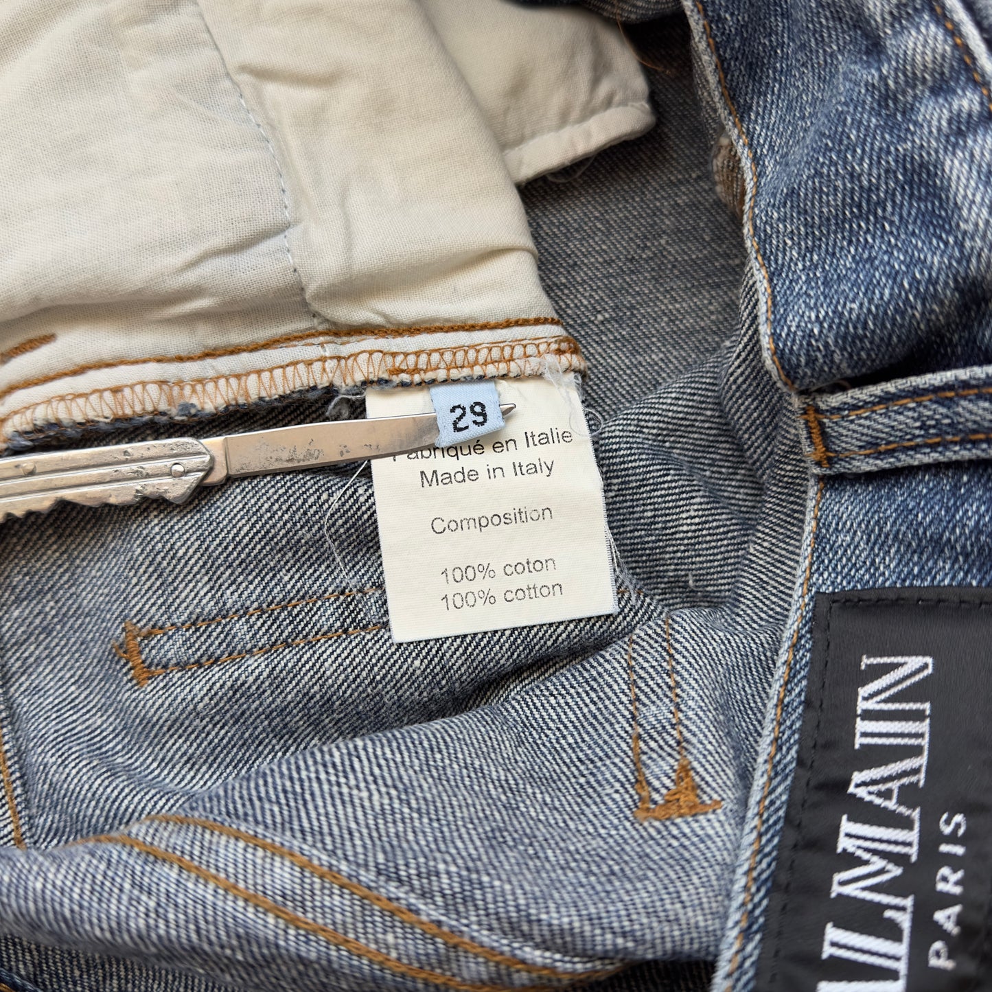 Balmain A/W 2010 Decarnin Distressed Paint-Splatter Jeans