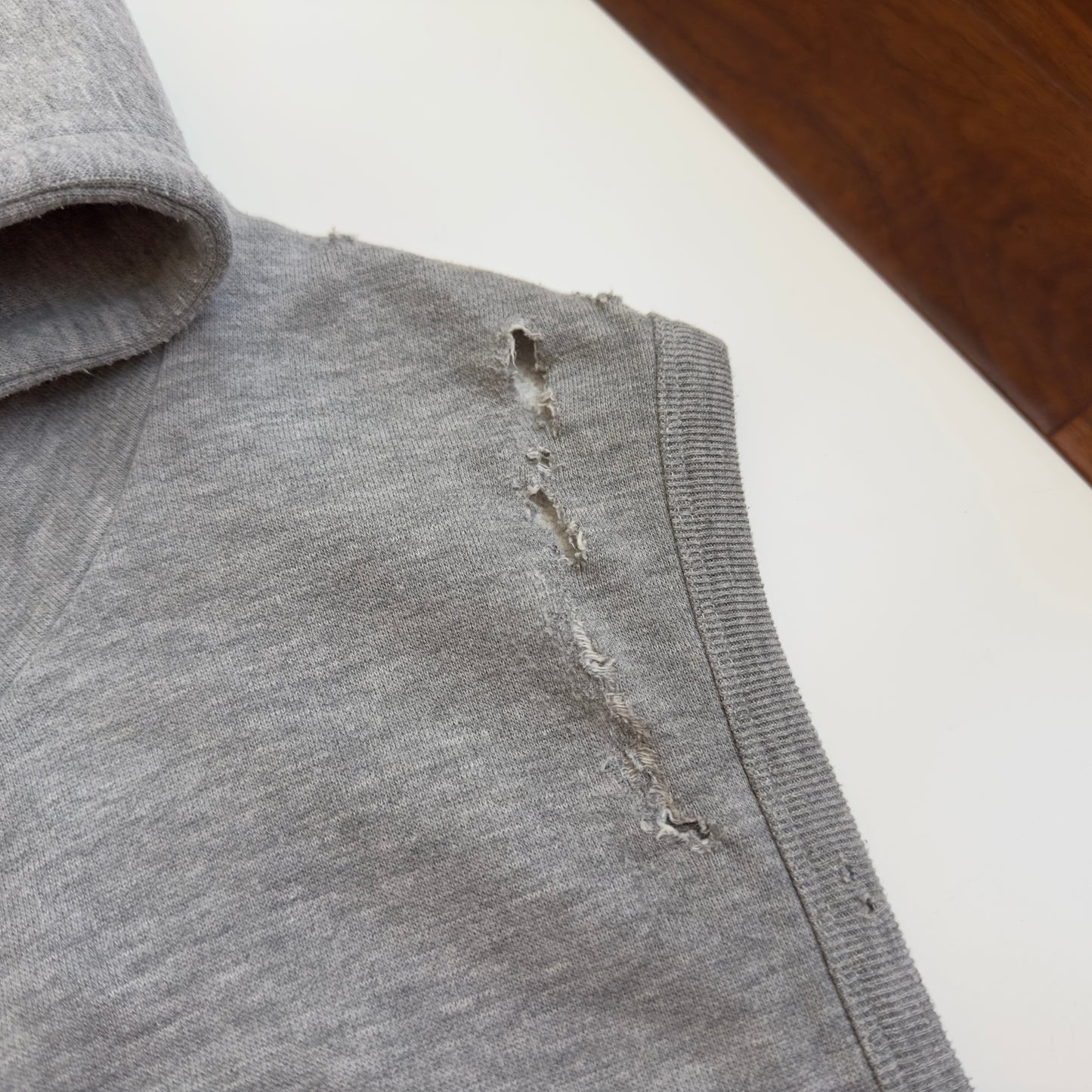 Balmain A/W 2010 Decarnin Distressed Sleeveless Hoodie