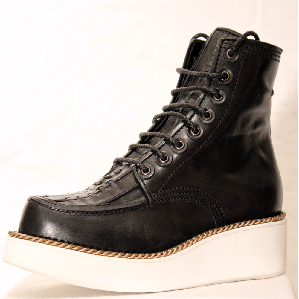 Givenchy F/W 2011 Black Leather Gold Chain Platform Boots (Tisci Era)