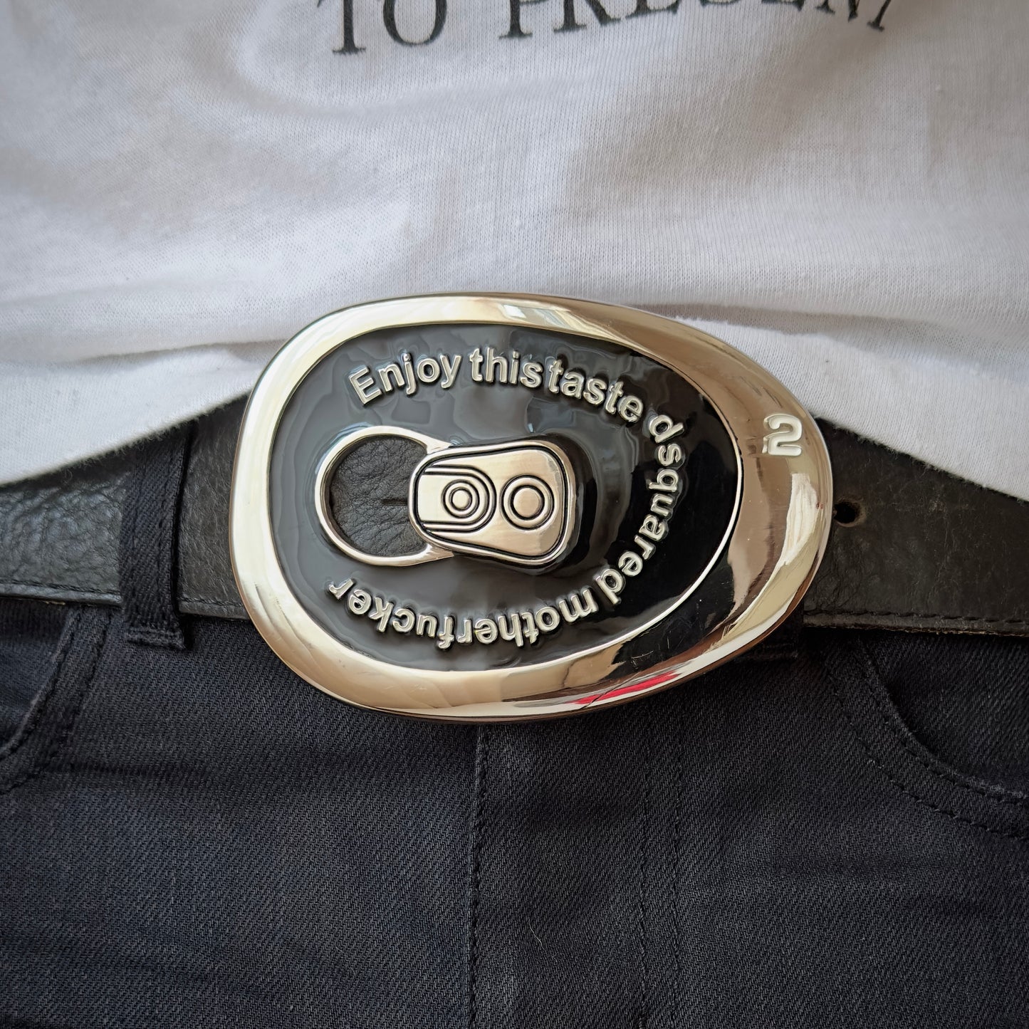 Dsquared2 F/W 2002 “Enjoy This Taste” Crushed Can Belt