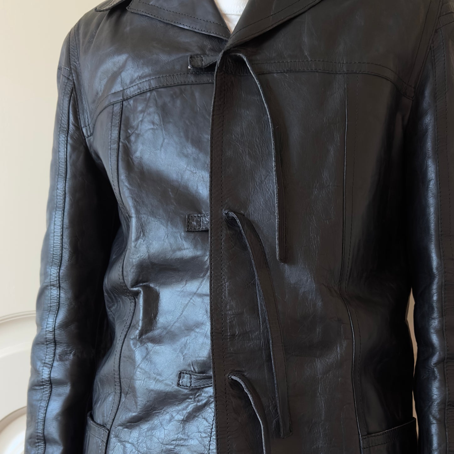 Dsquared2 F/W 1999 Leather Tassel Car Coat