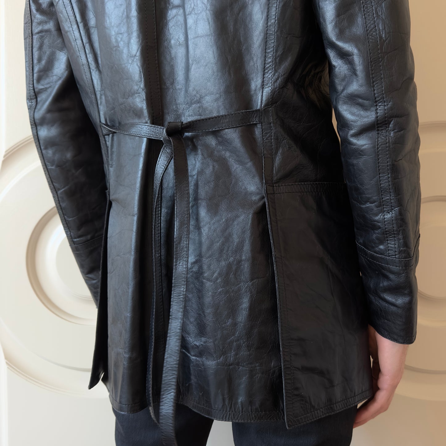 Dsquared2 F/W 1999 Leather Tassel Car Coat