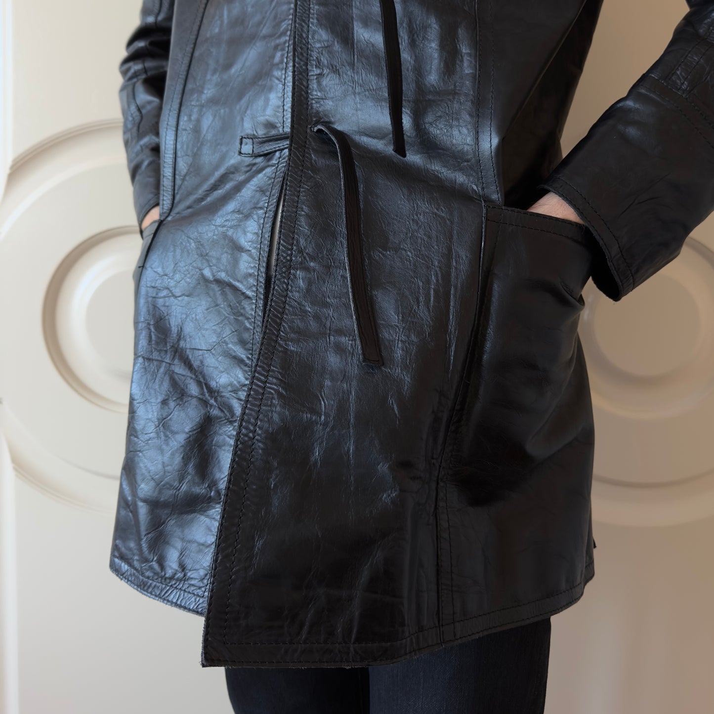 Dsquared2 F/W 1999 Leather Tassel Car Coat