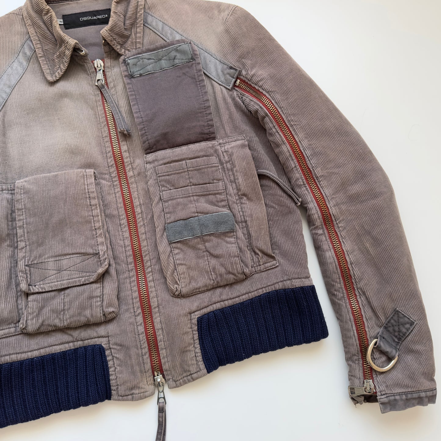 Dsquared2 F/W 2003 Arm Full-Zipper Corduroy Jacket