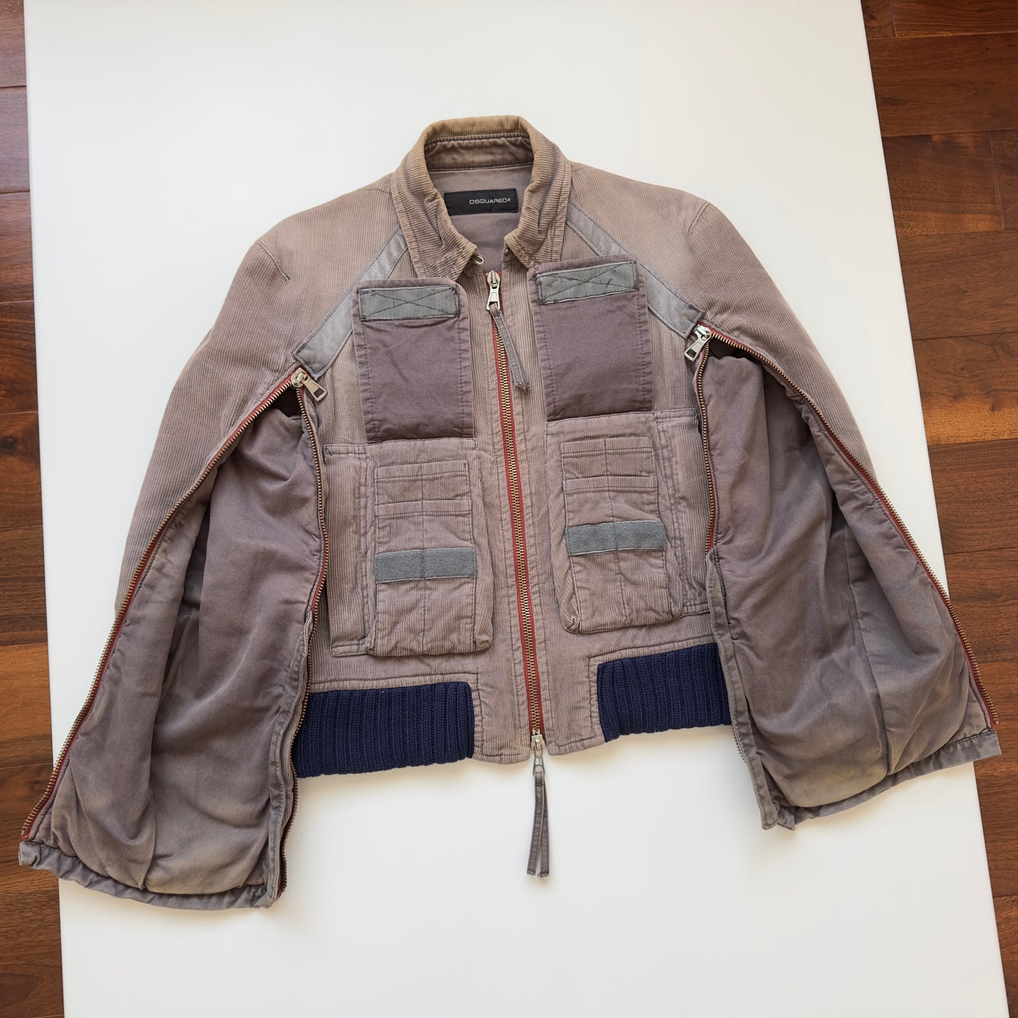 Dsquared2 F/W 2003 Arm Full-Zipper Corduroy Jacket