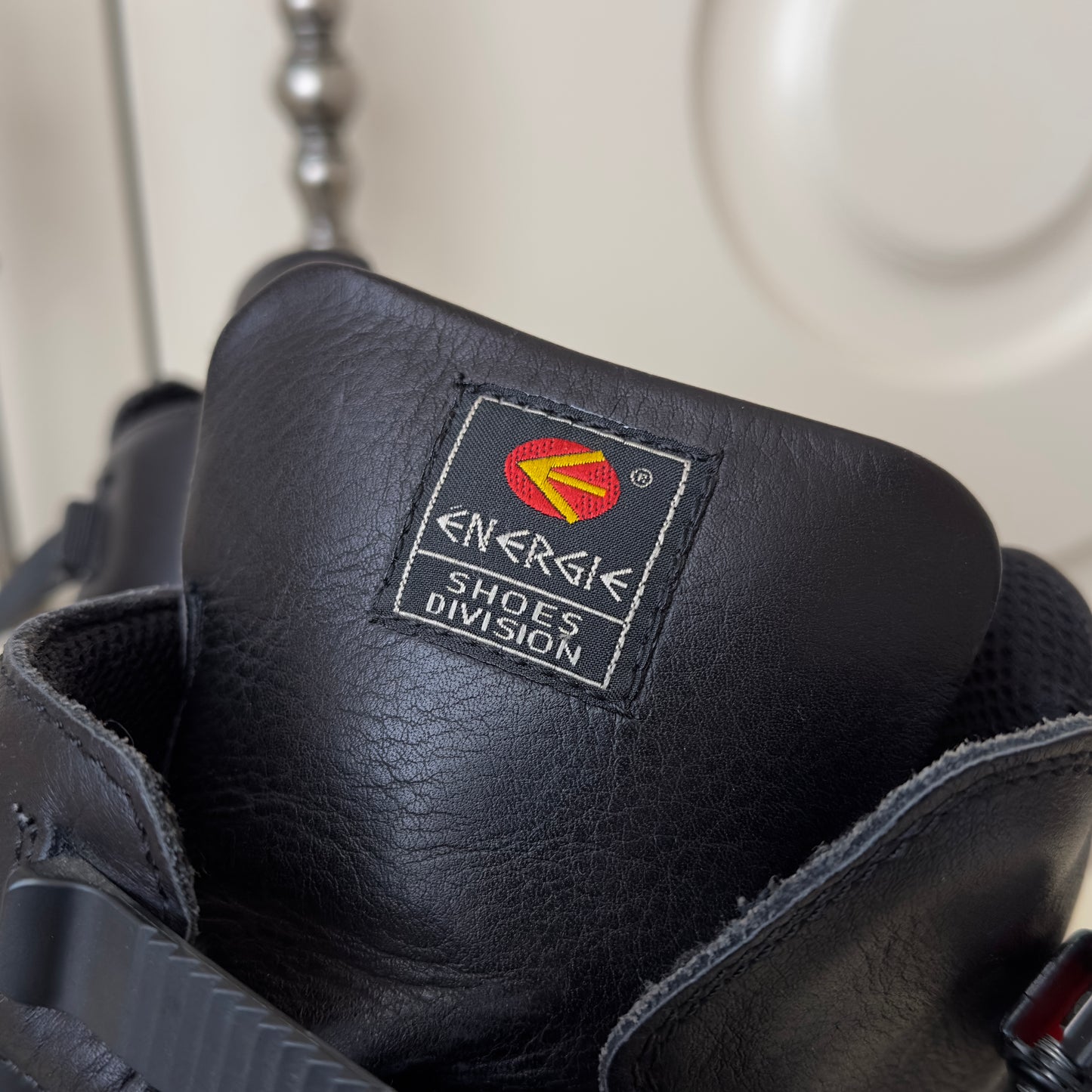 ENERGIE 1990s 'Garnett' Black Leather Buckle Boots