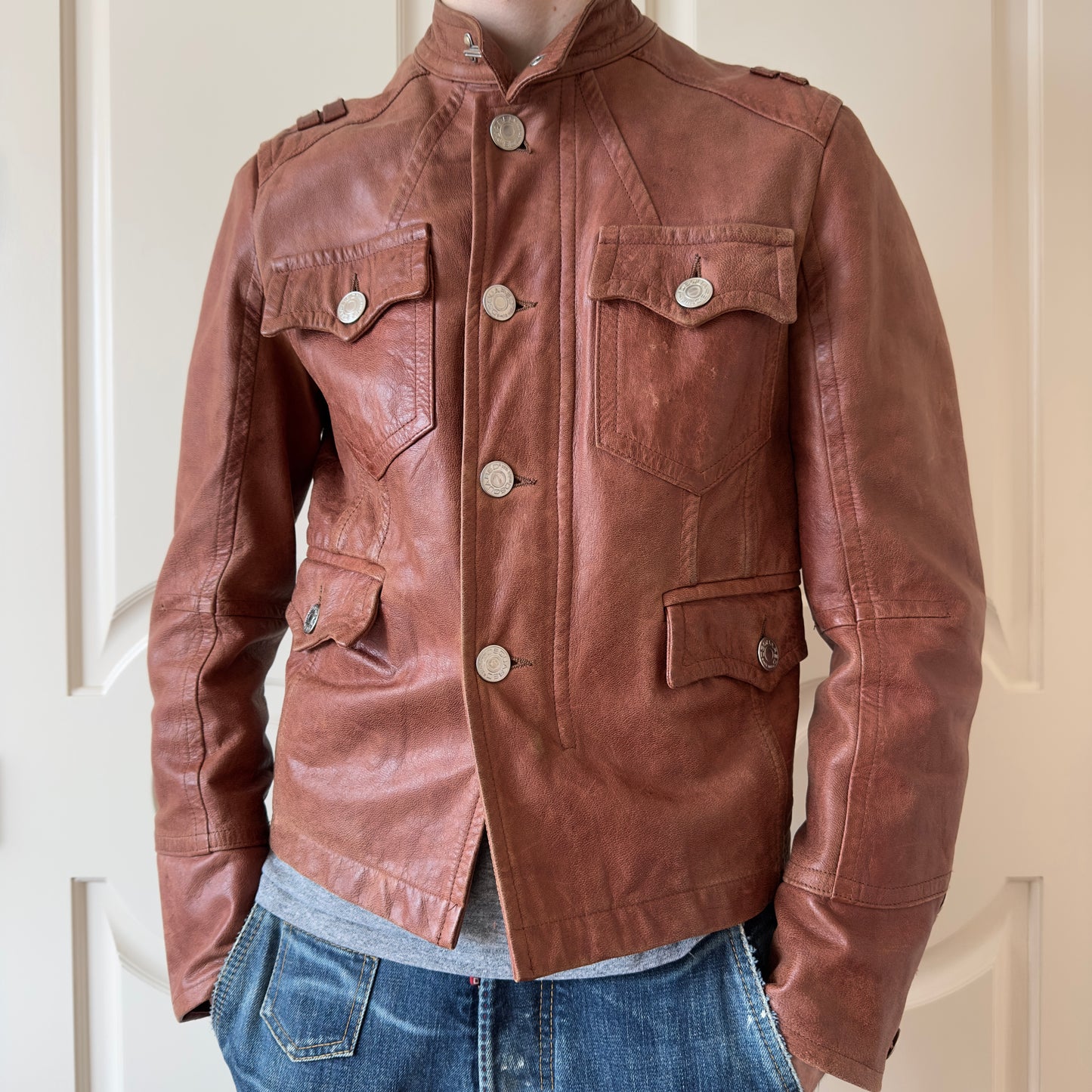 Dsquared2 S/S 2003 Civil War Leather Jacket
