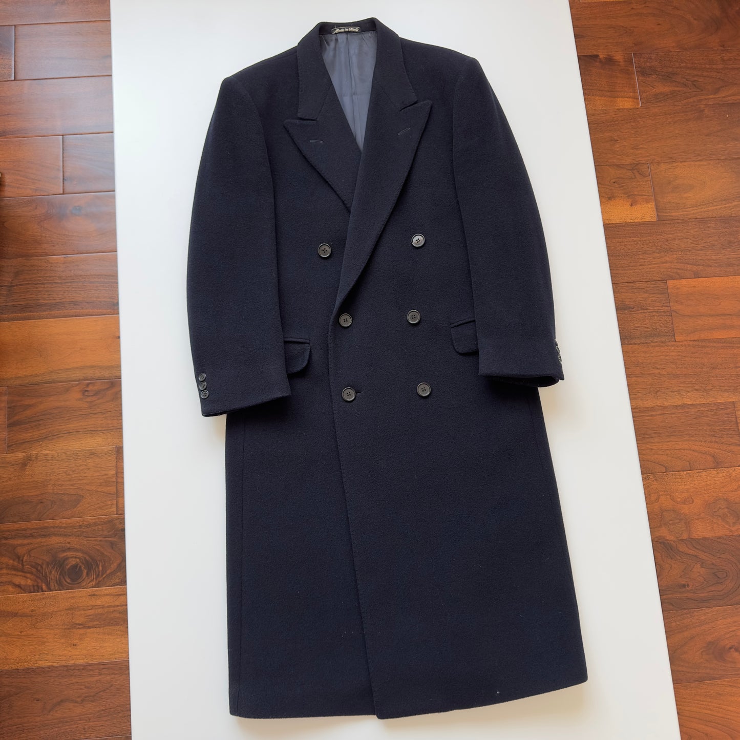 Vintage 1980s Giorgio Armani Double-Breasted Wool Overcoat