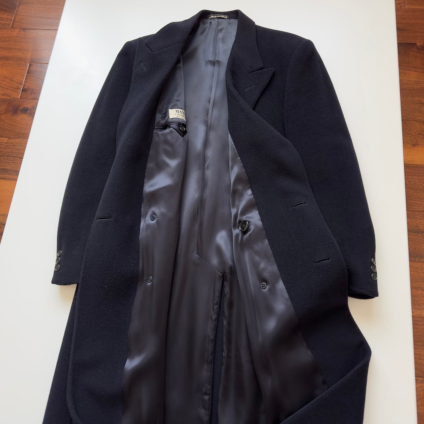 Vintage 1980s Giorgio Armani Double-Breasted Wool Overcoat