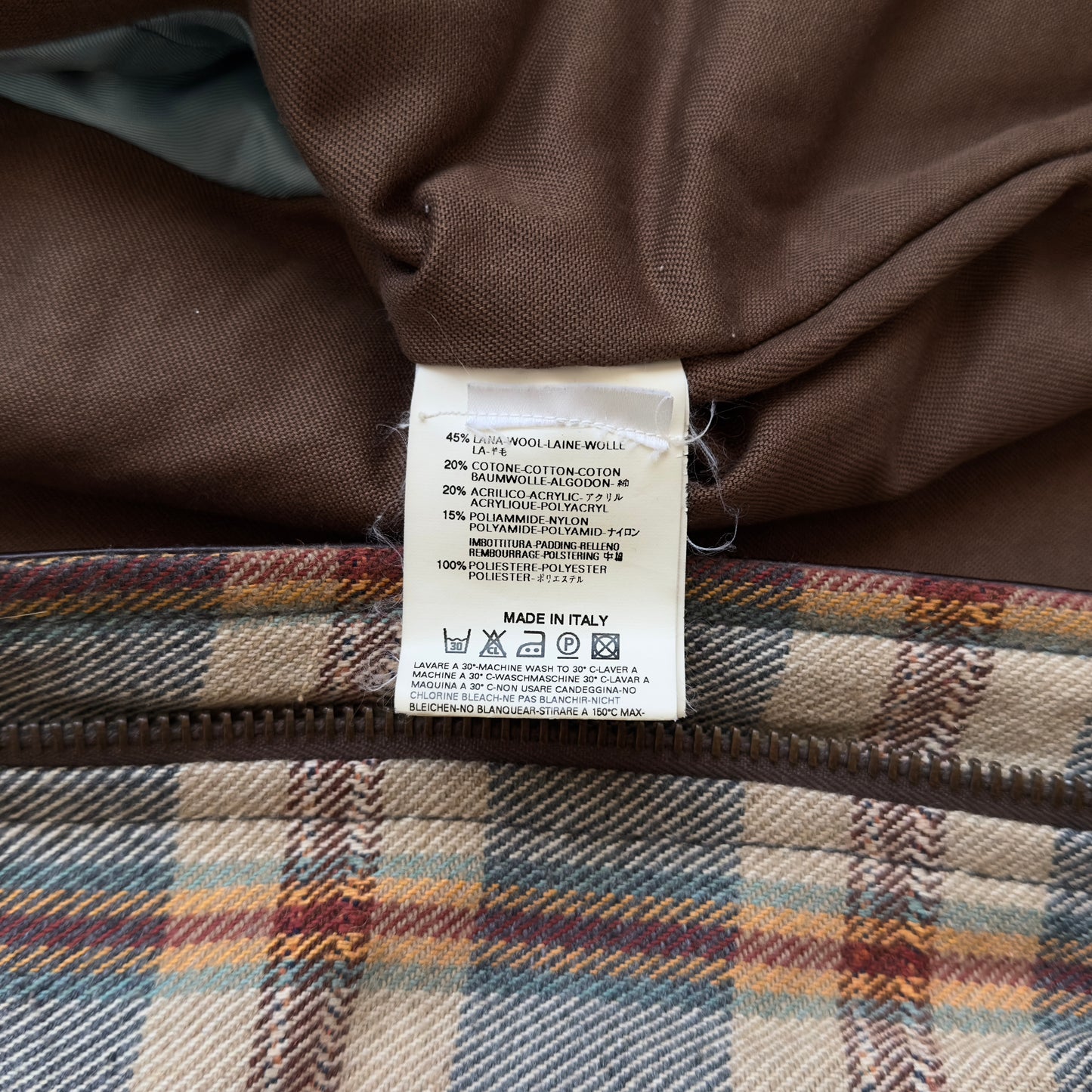 Dsquared2 F/W 2003 Plaid Fur Collar Jacket