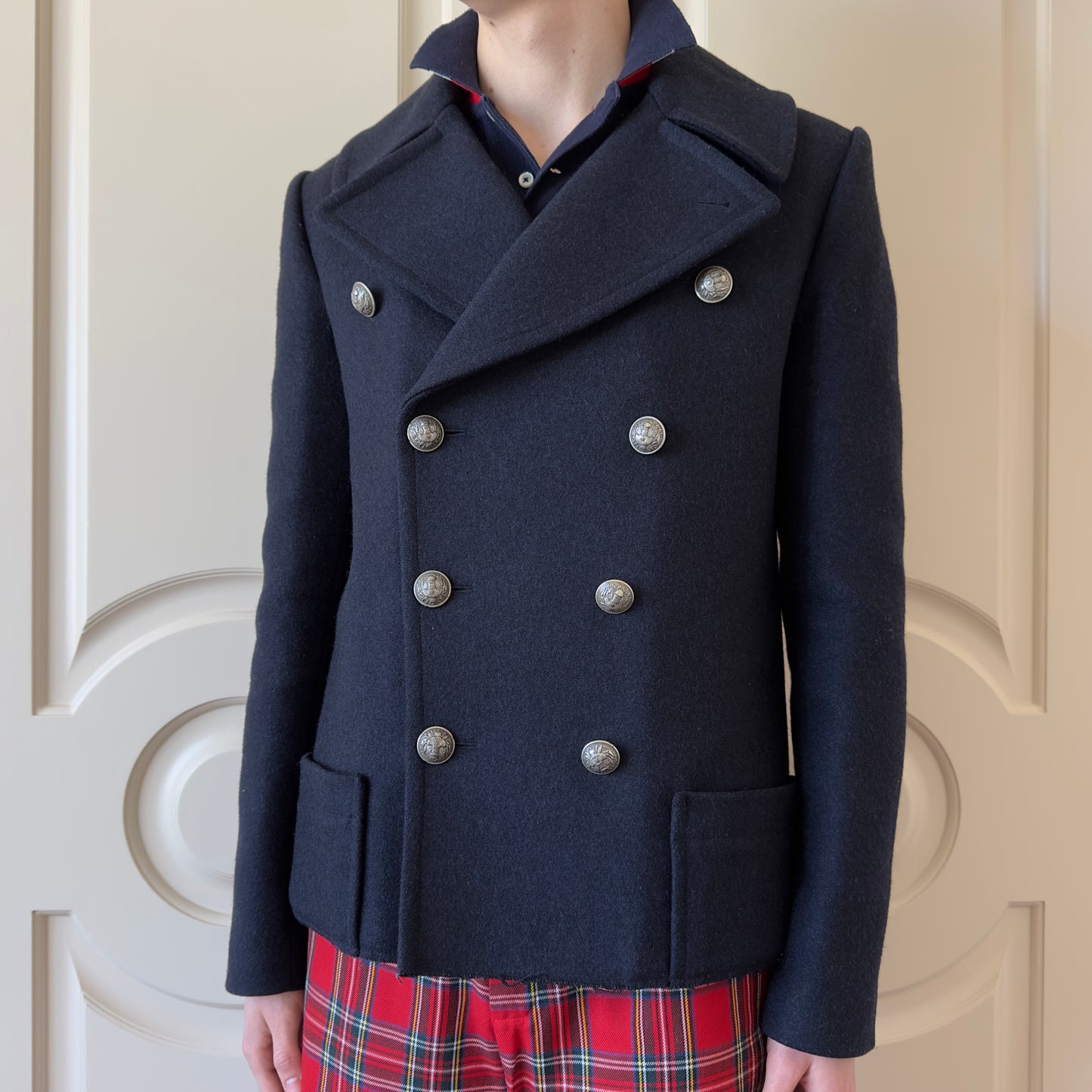 Balmain Homme F/W 2012 Double-Breasted Wool Pea Coat